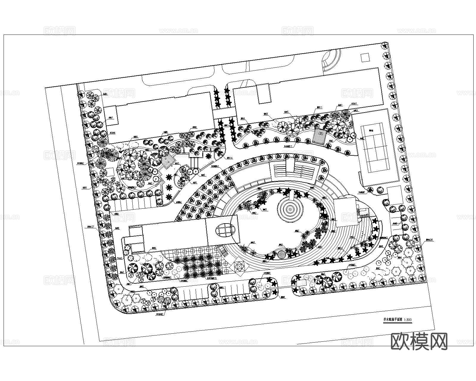 厂区绿化景观cad平面cad施工图