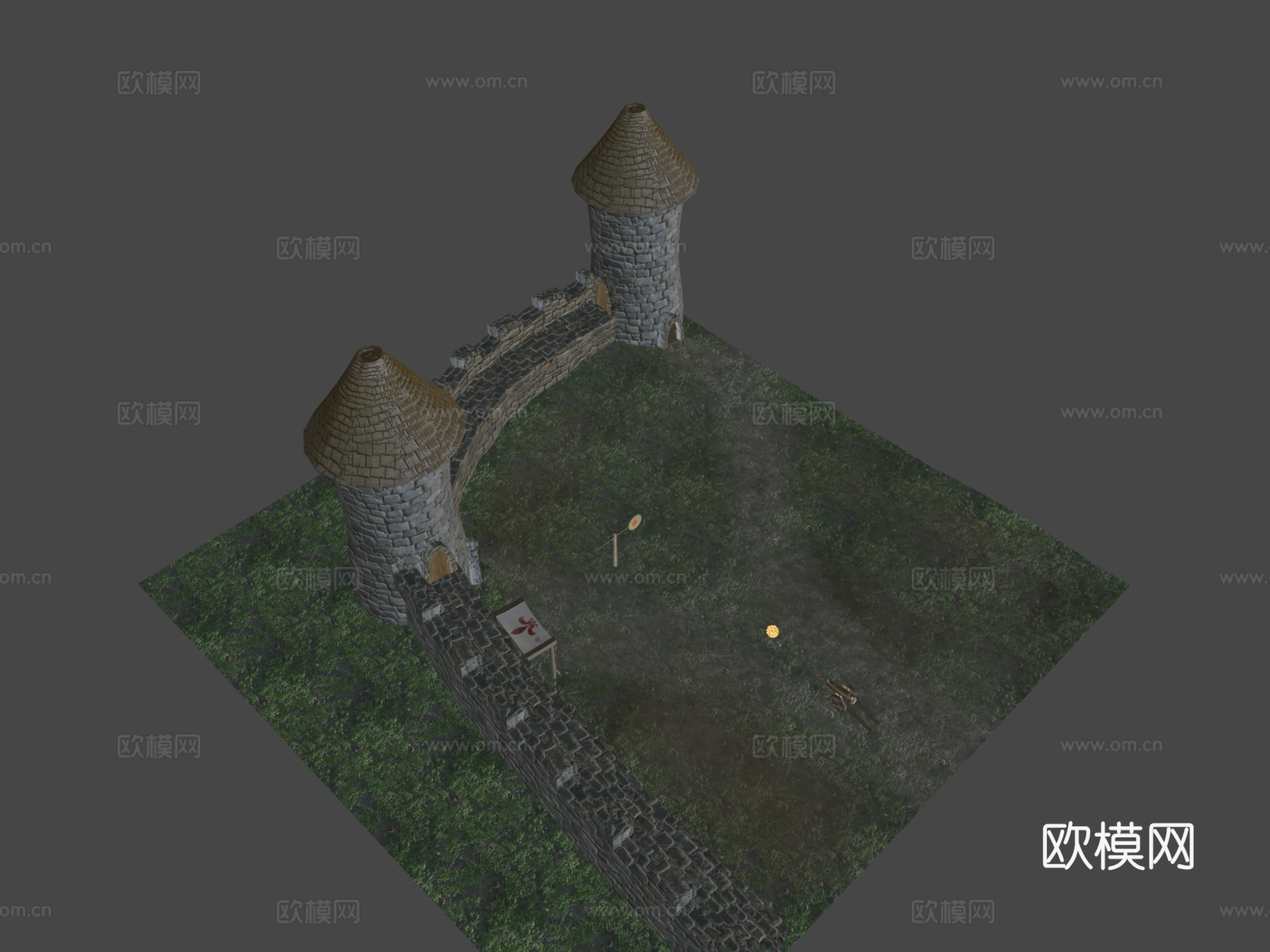 加农炮3d模型下载（渲染图8）