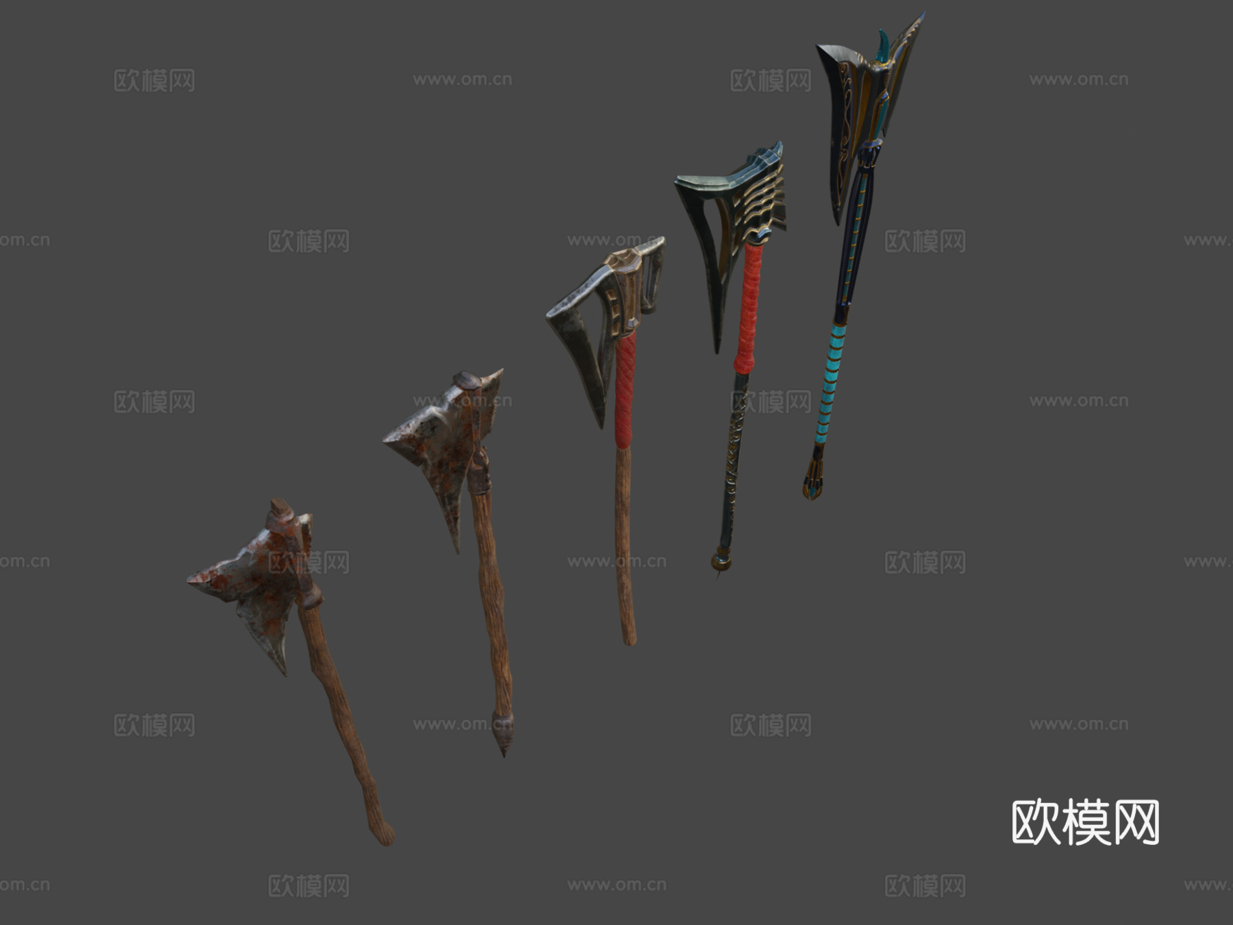 死亡猎人巨斧3d模型下载（渲染图1）