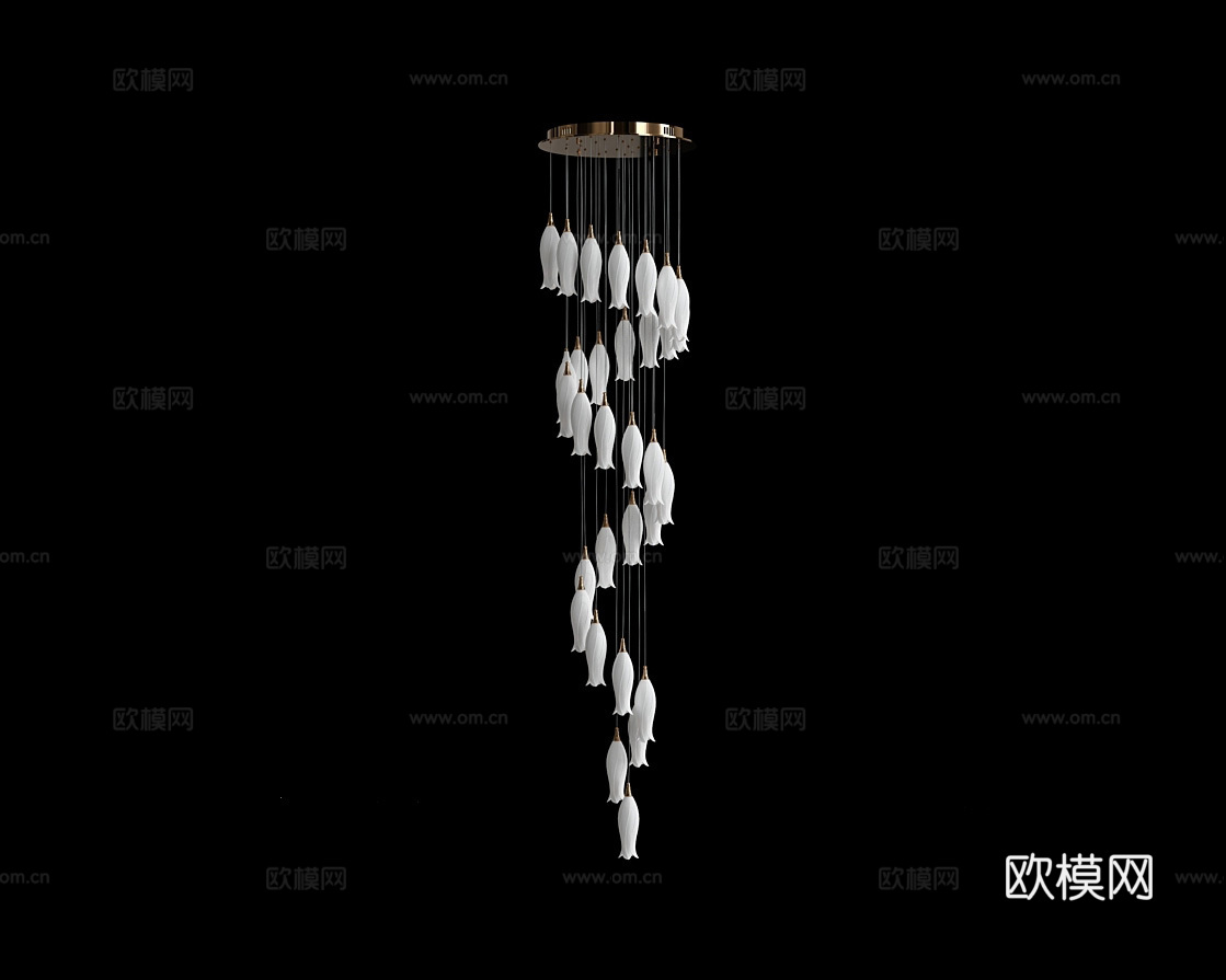 Cloyd 轻奢装饰灯 吸顶灯3d模型下载（渲染图1）