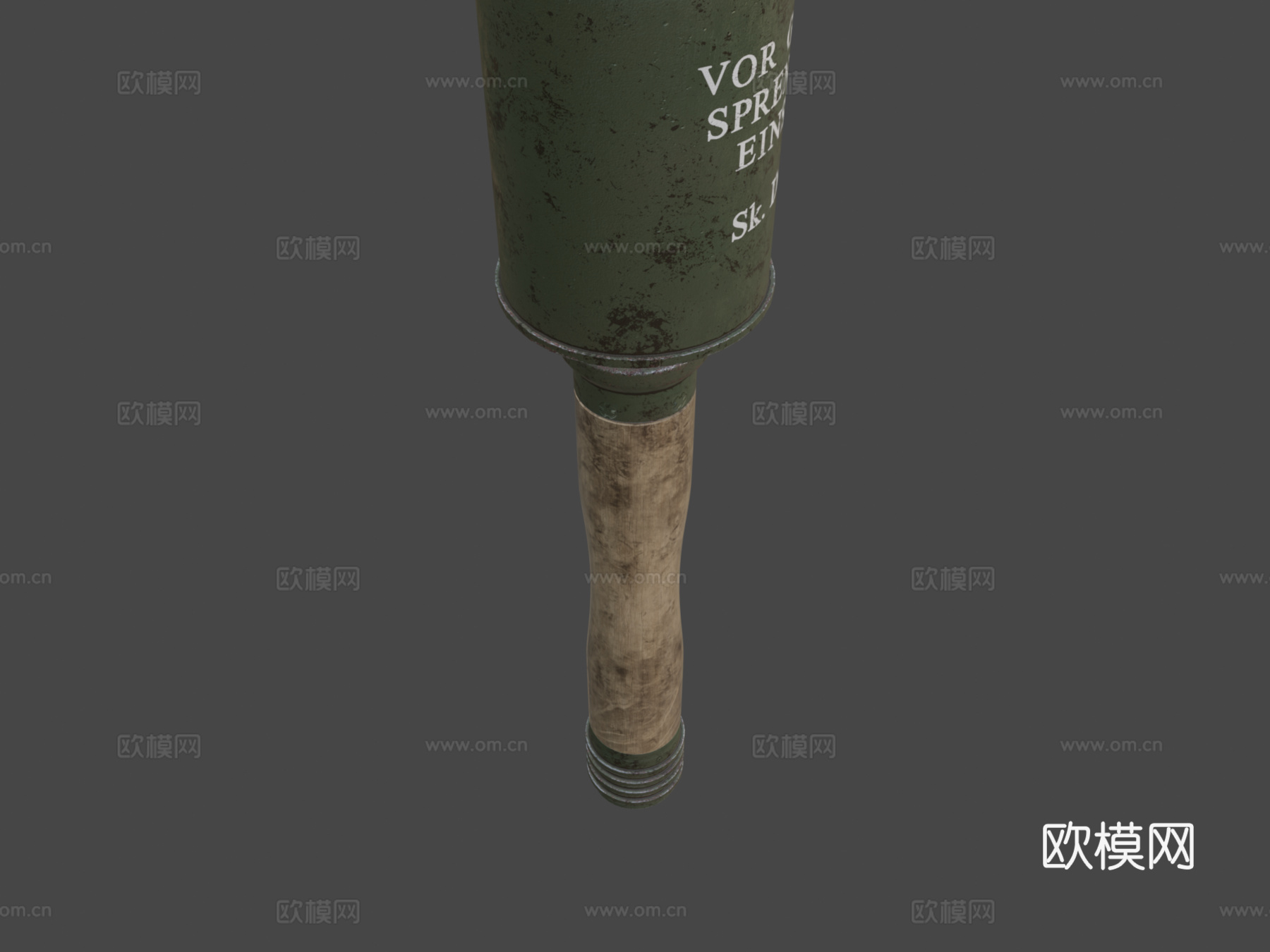 木柄手榴弹3d模型下载（渲染图8）