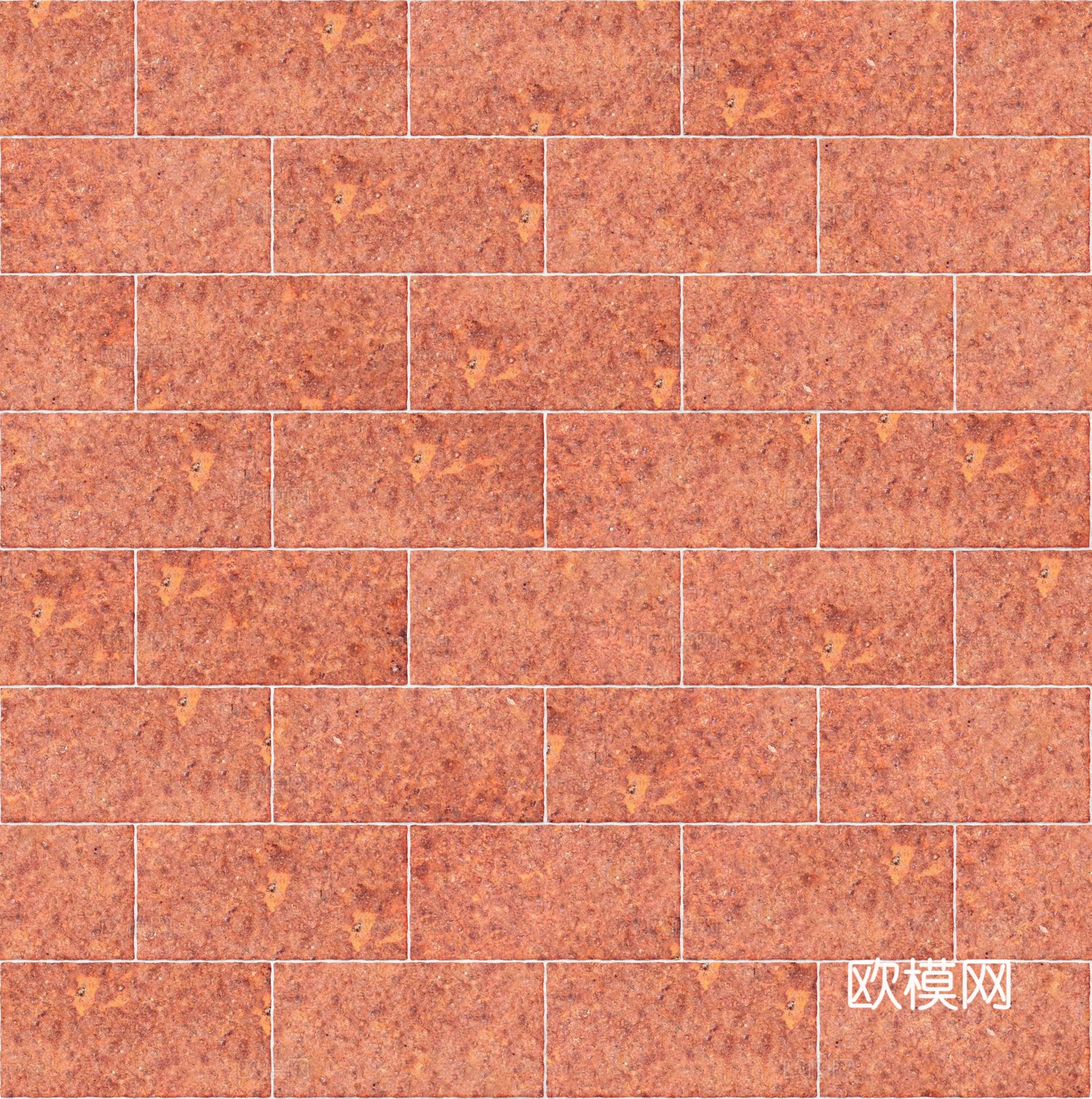 暗红色红色砂岩石板-矩形错缝-横向44