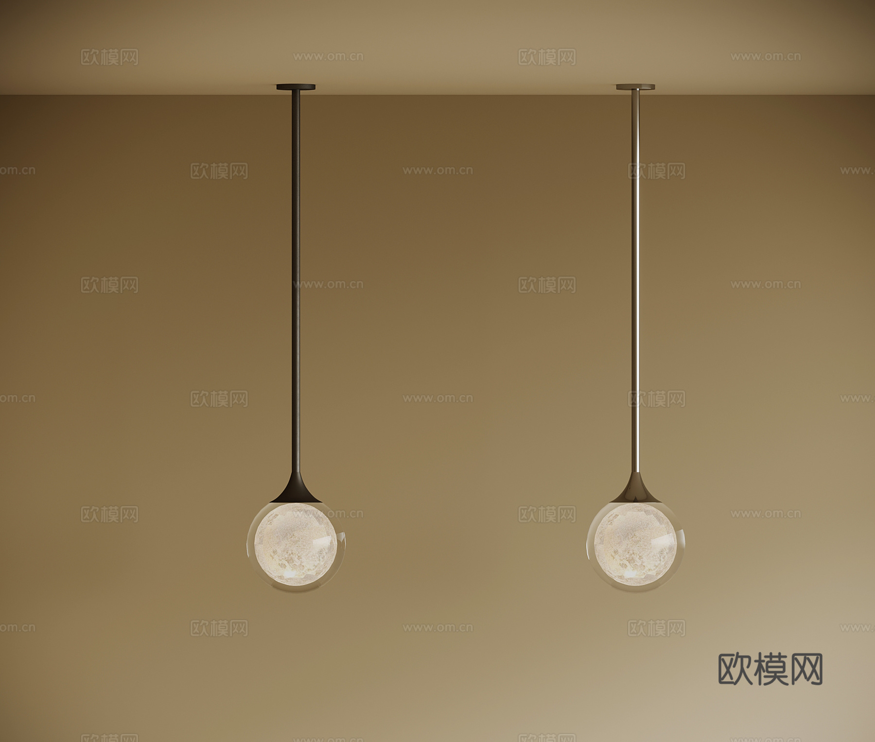 现代小吊灯su模型