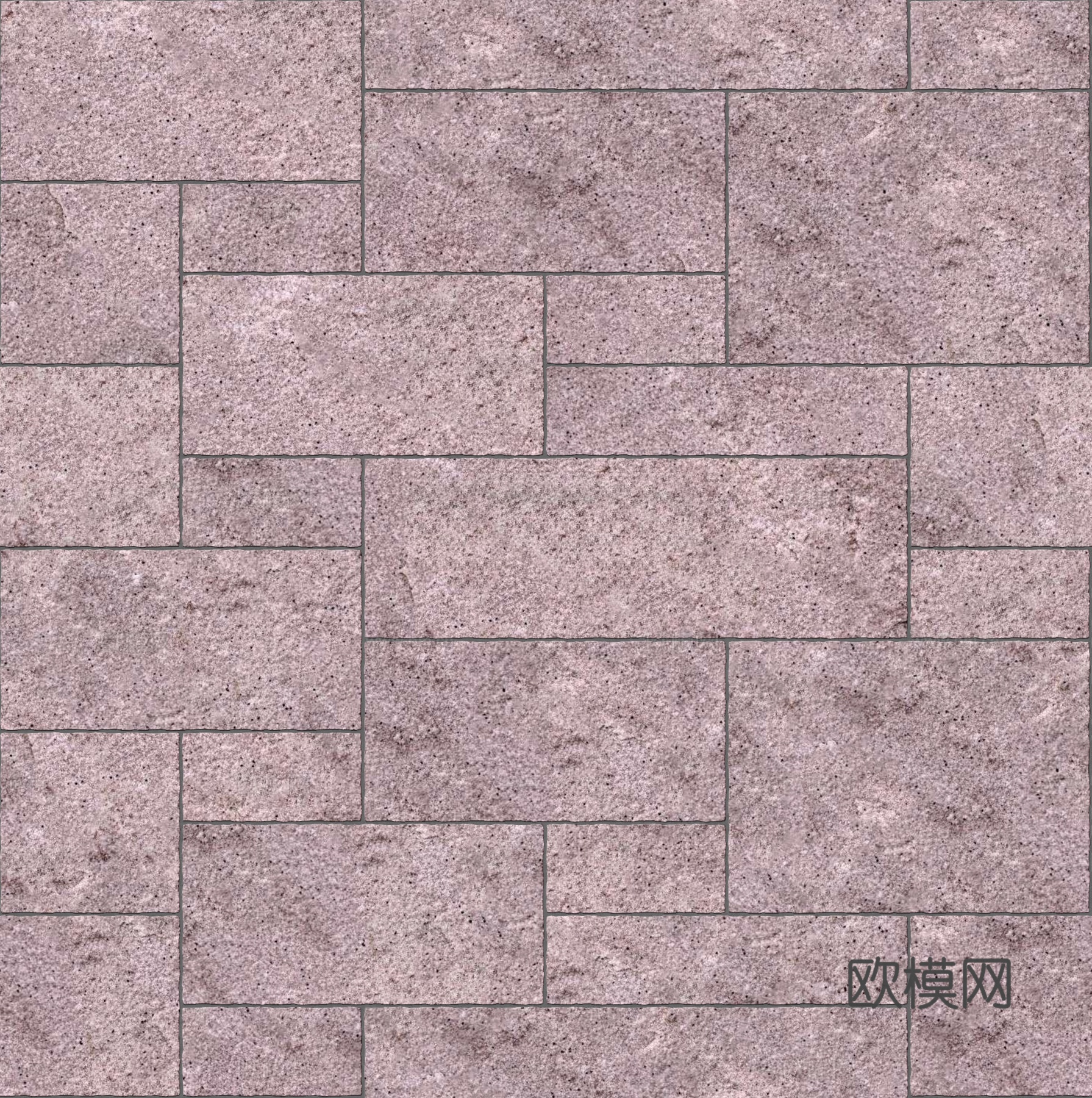 暗红色红色砂岩石板-大小错拼错缝31