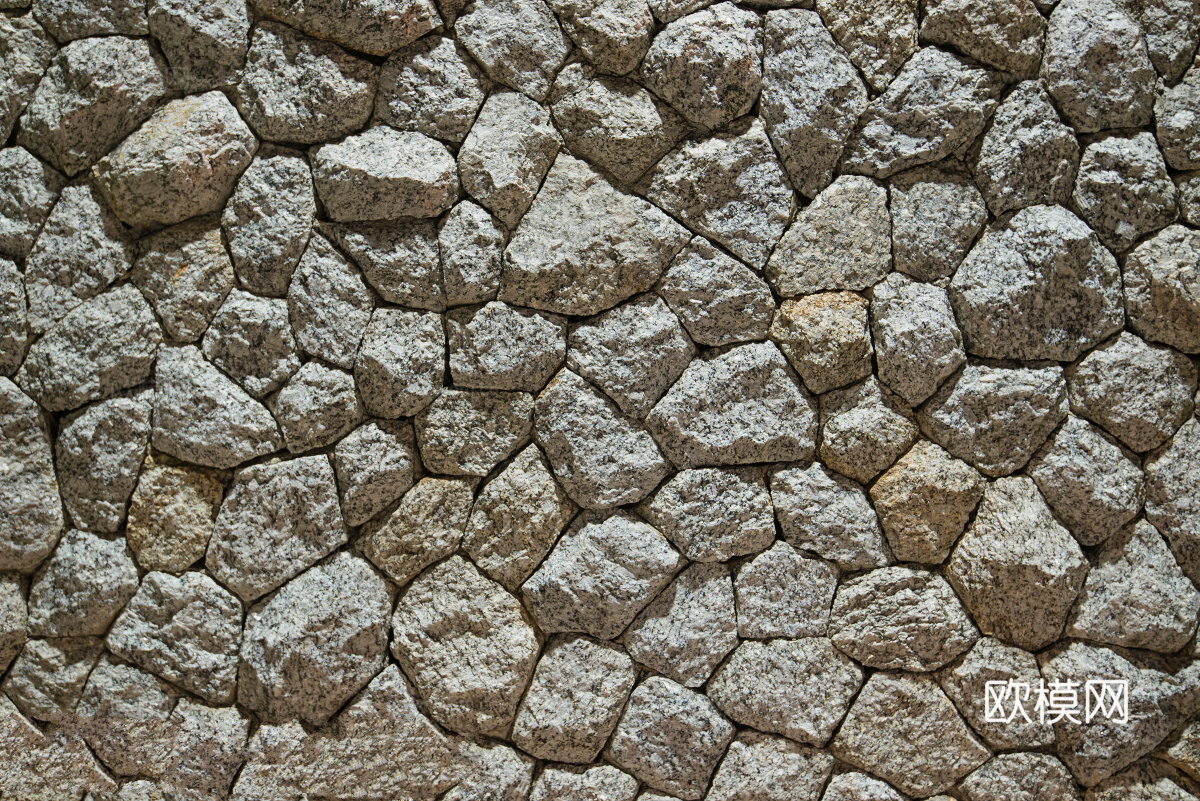 不规则多边形干垒石，自然毛石肌理141