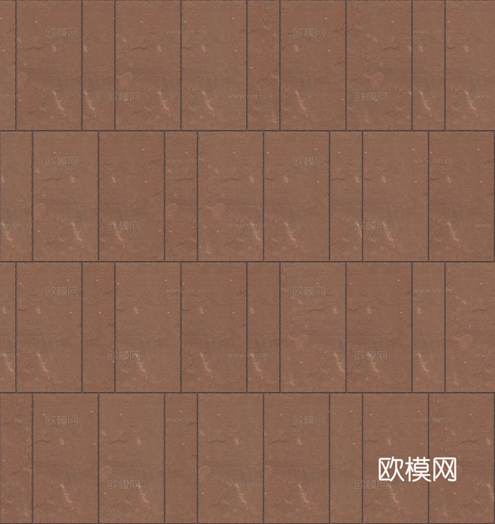 暗红色红色砂岩石板-宽窄间隔错缝6