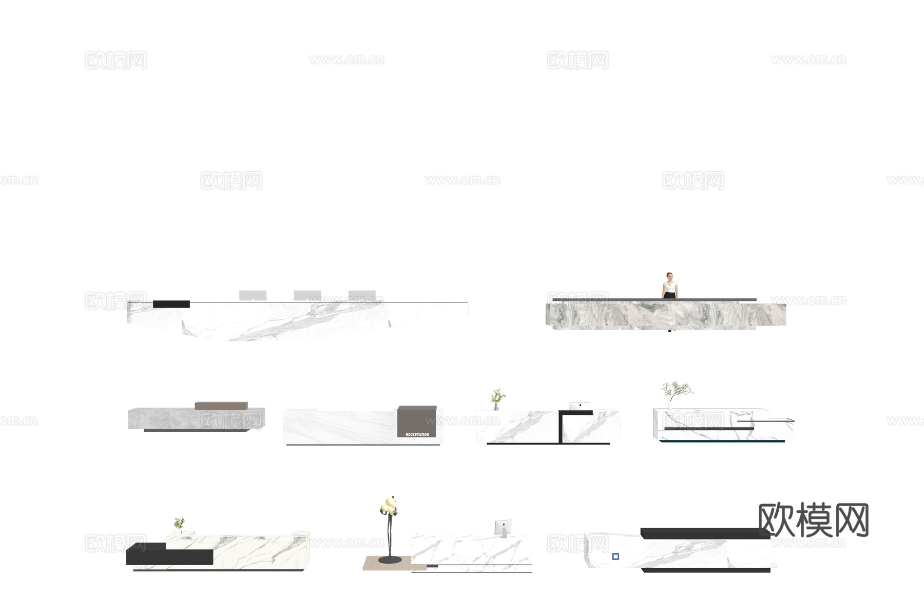 前台 公司前台 展厅su模型