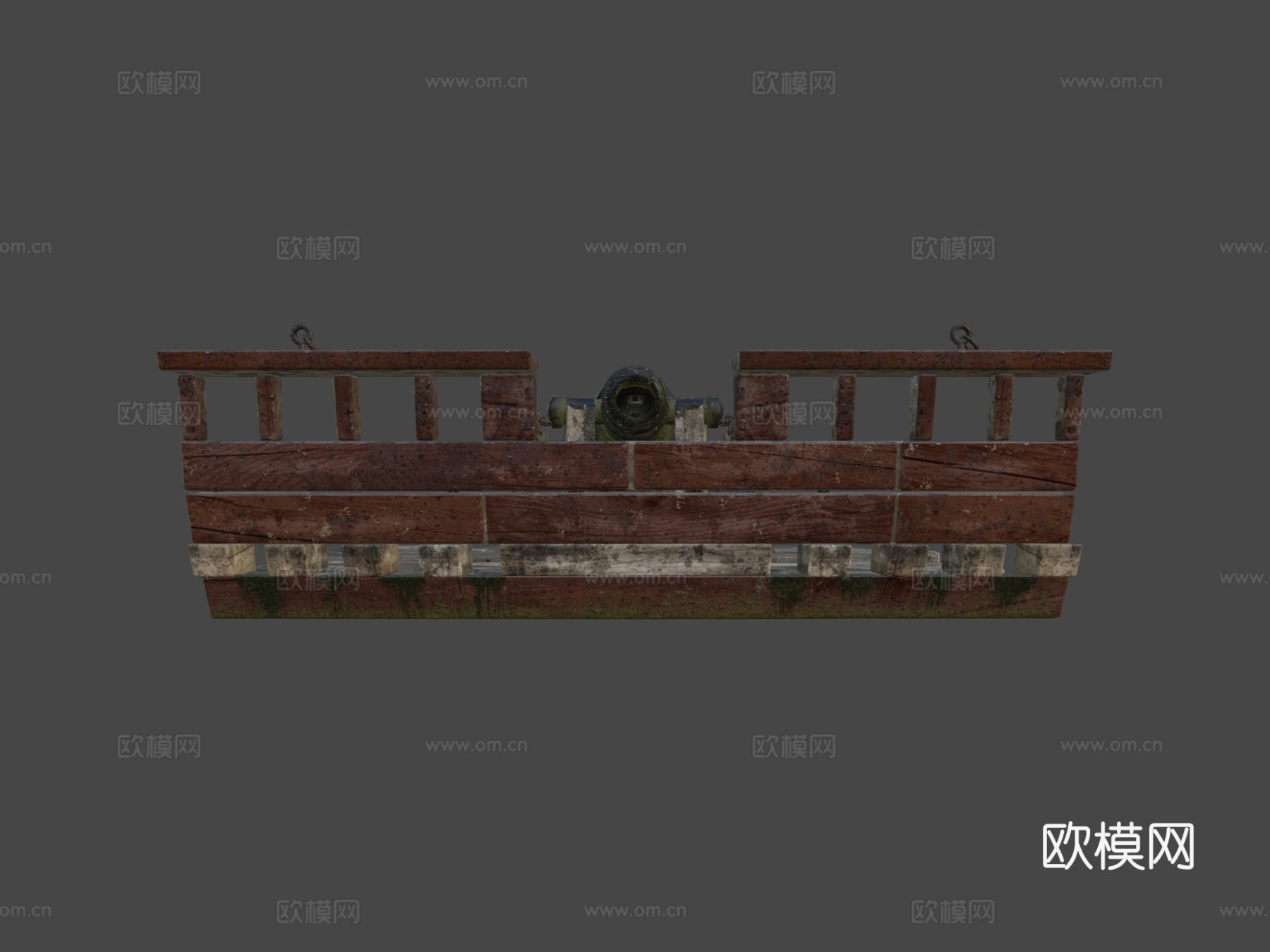 旧海军炮3d模型下载（渲染图5）