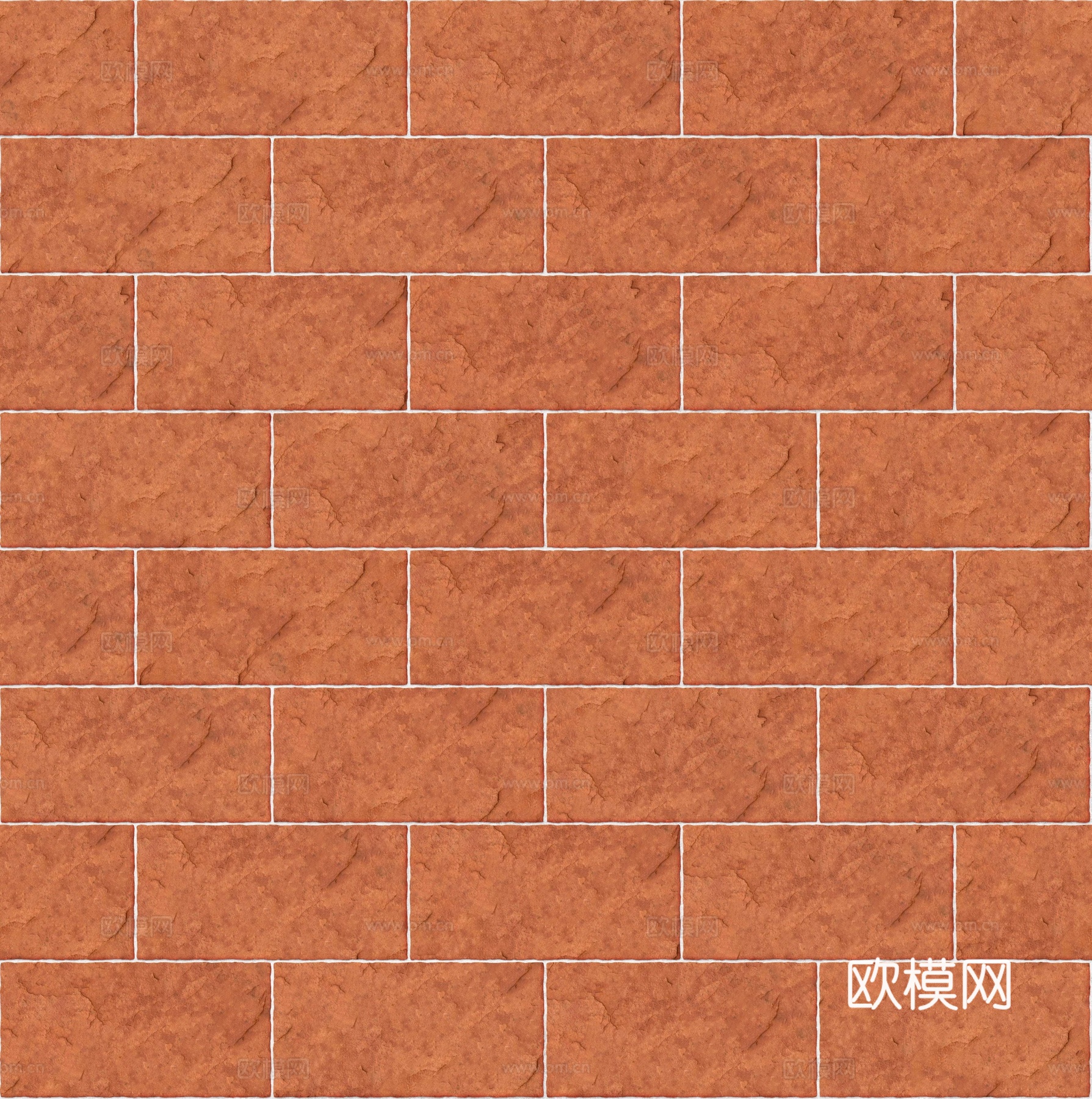 暗红色红色砂岩石板-矩形错缝-横向51