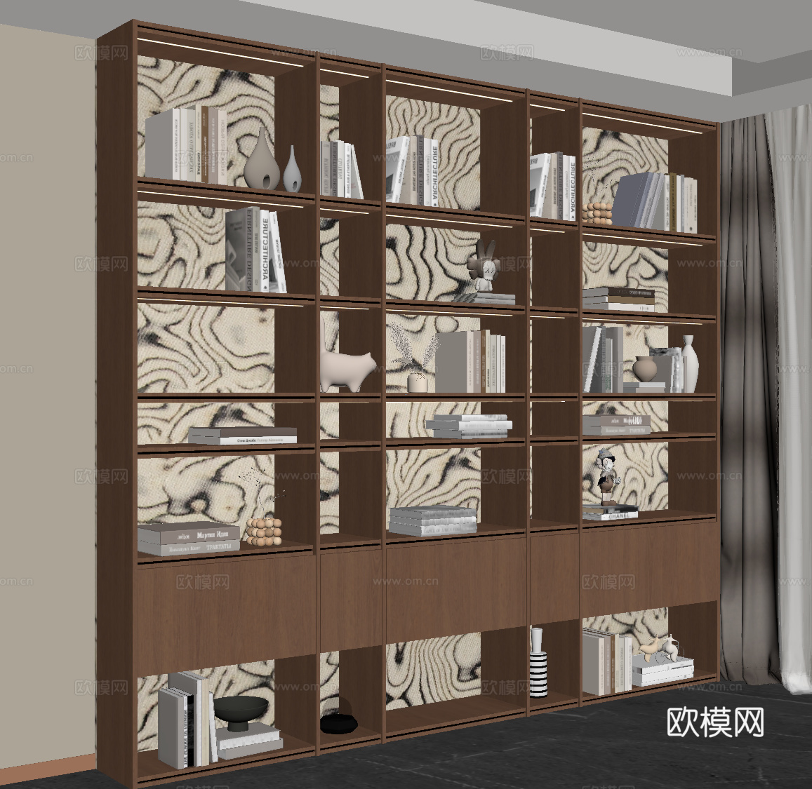 中古书柜 书架su模型