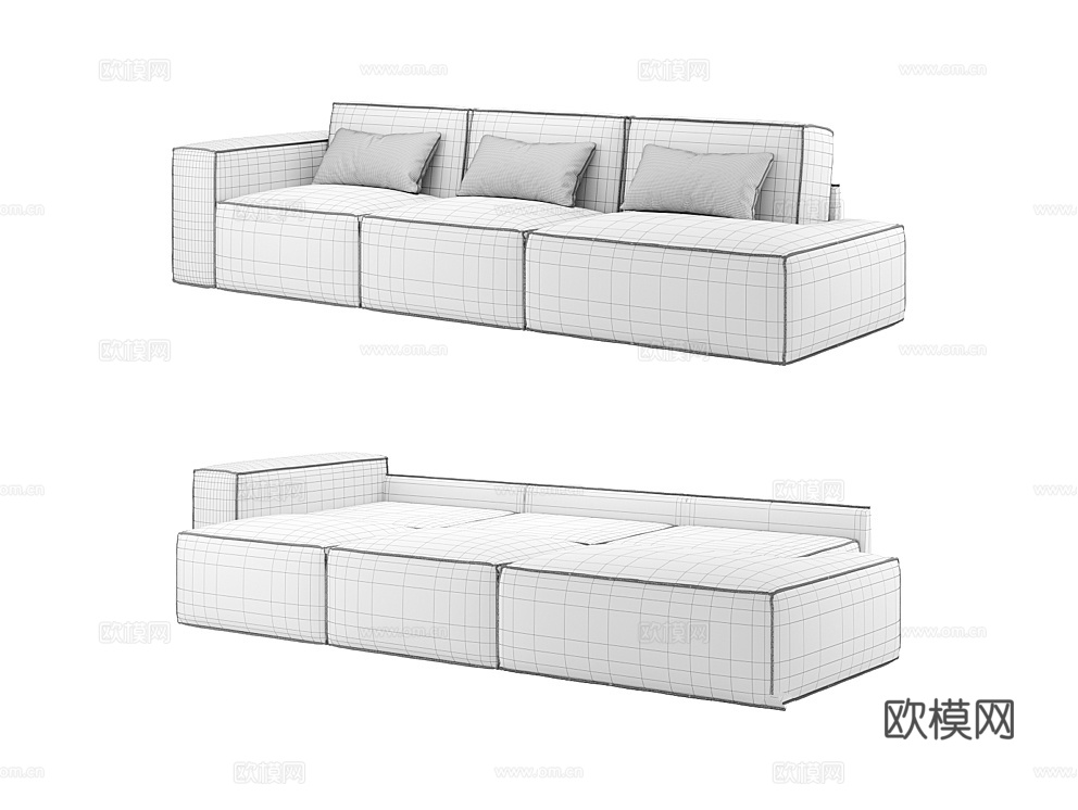 MEBELFORM 三人沙发 沙发床3d模型下载（渲染图5）