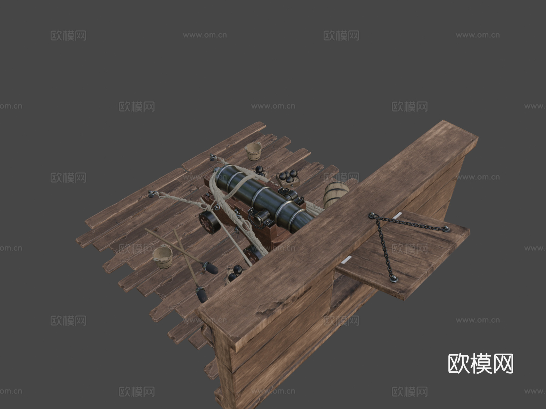 海军炮3d模型下载（渲染图6）