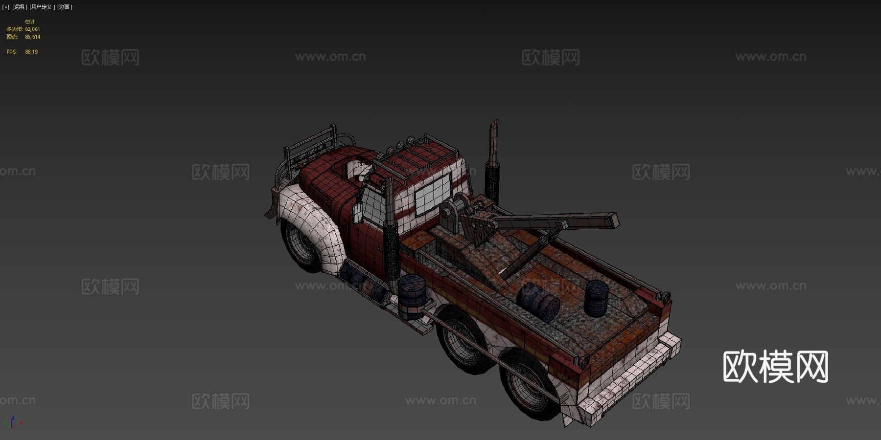 拖车3d模型下载（渲染图4）