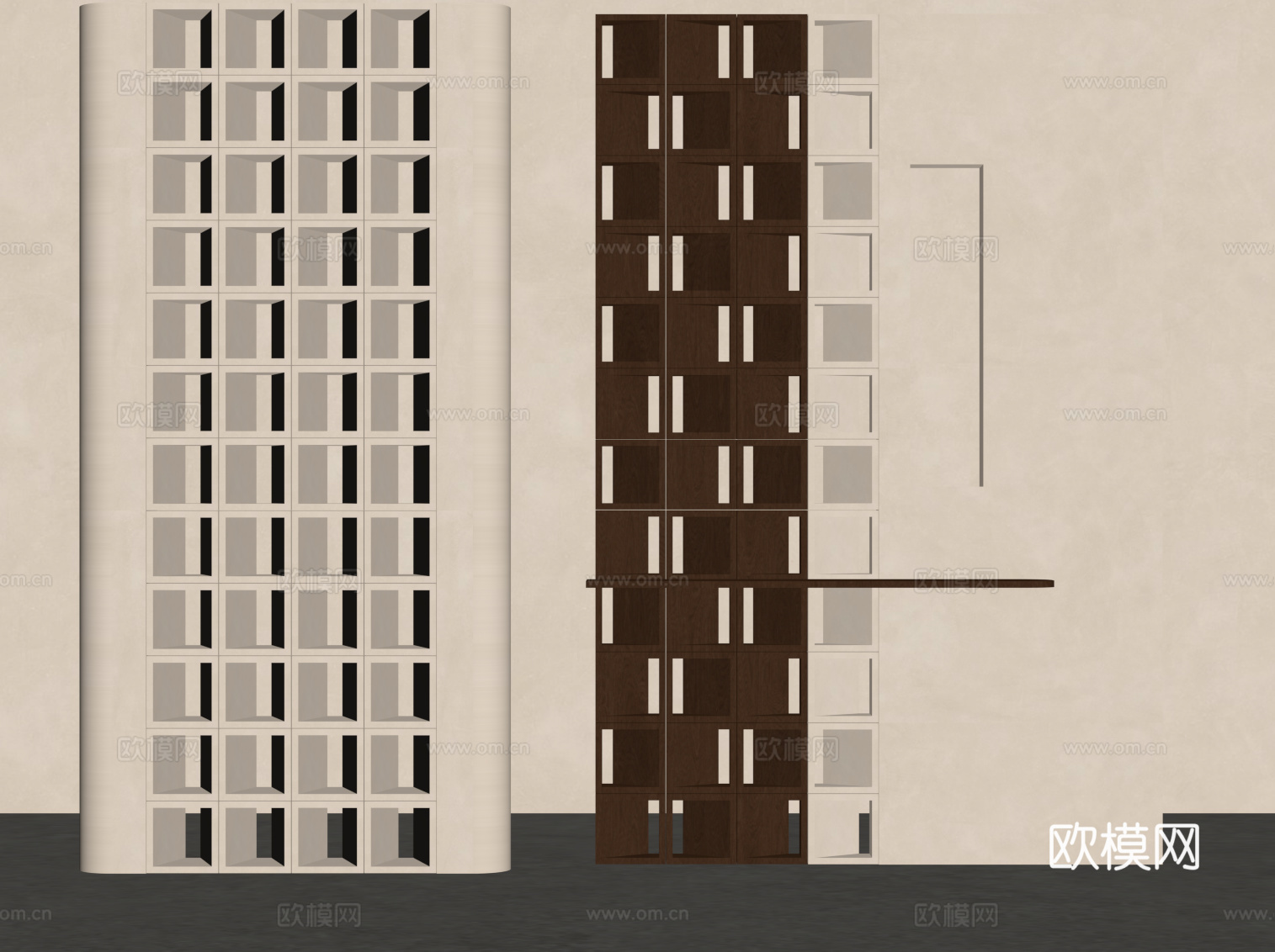 中古风玄关 侘寂玄关su模型