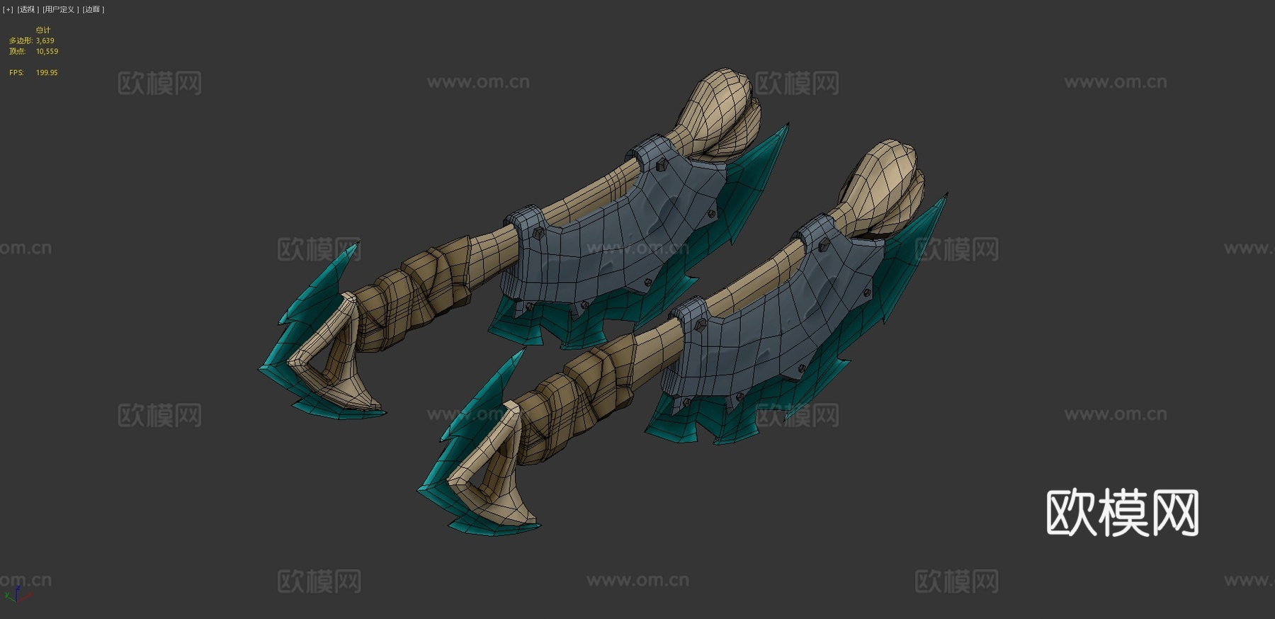 冰斧光滑骨骼对比3d模型下载（渲染图4）