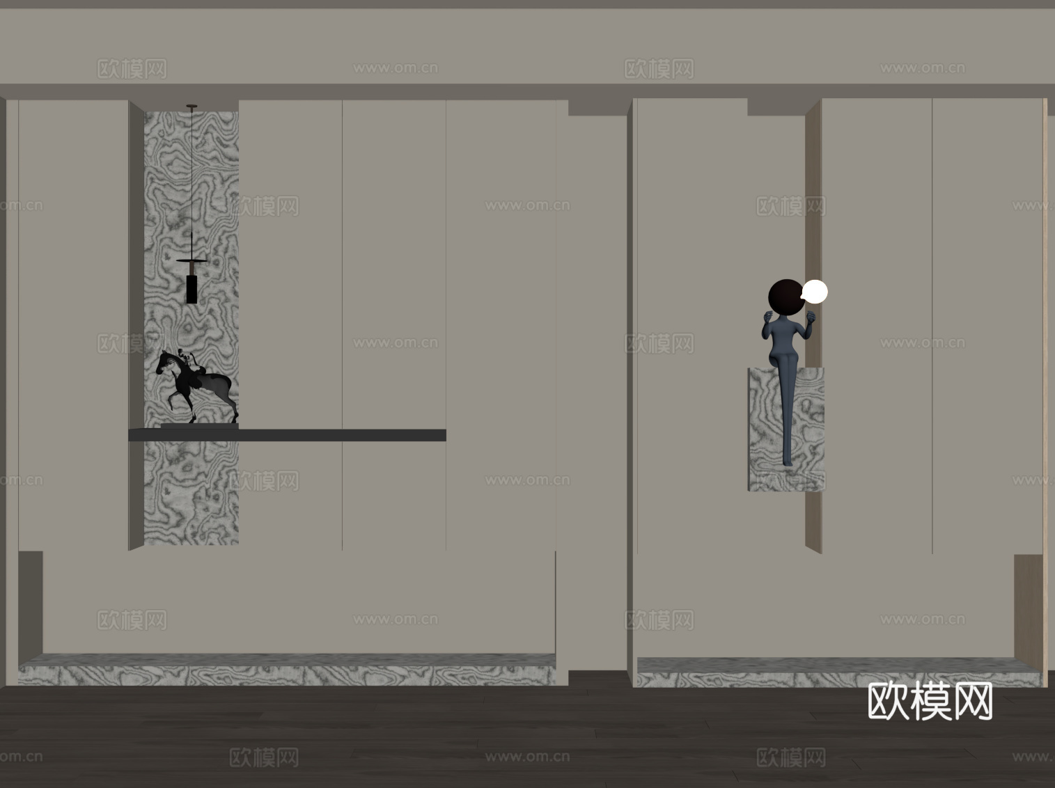 现代玄关 鞋柜su模型