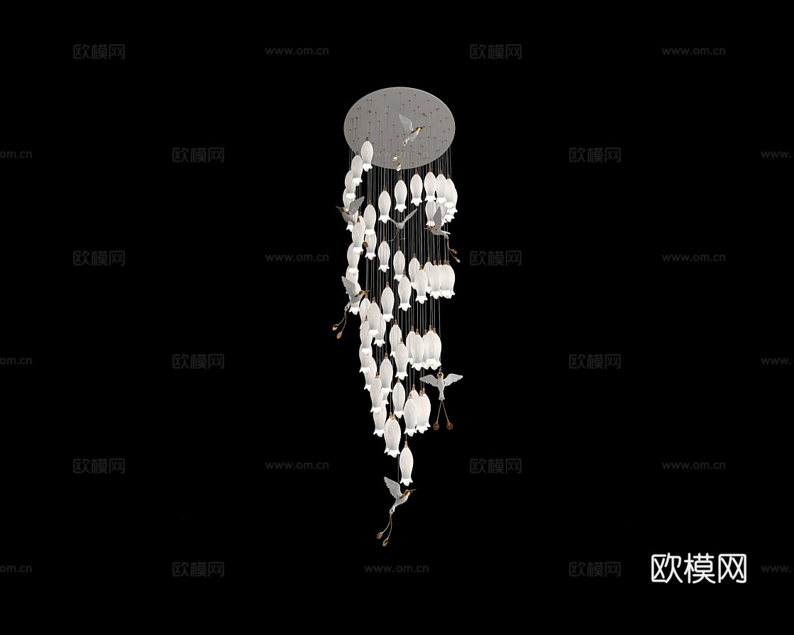 Cloyd 轻奢装饰灯 吸顶灯3d模型下载（渲染图1）