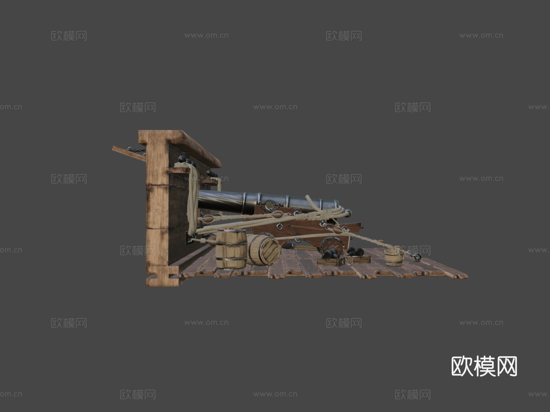 海军炮3d模型下载（渲染图5）