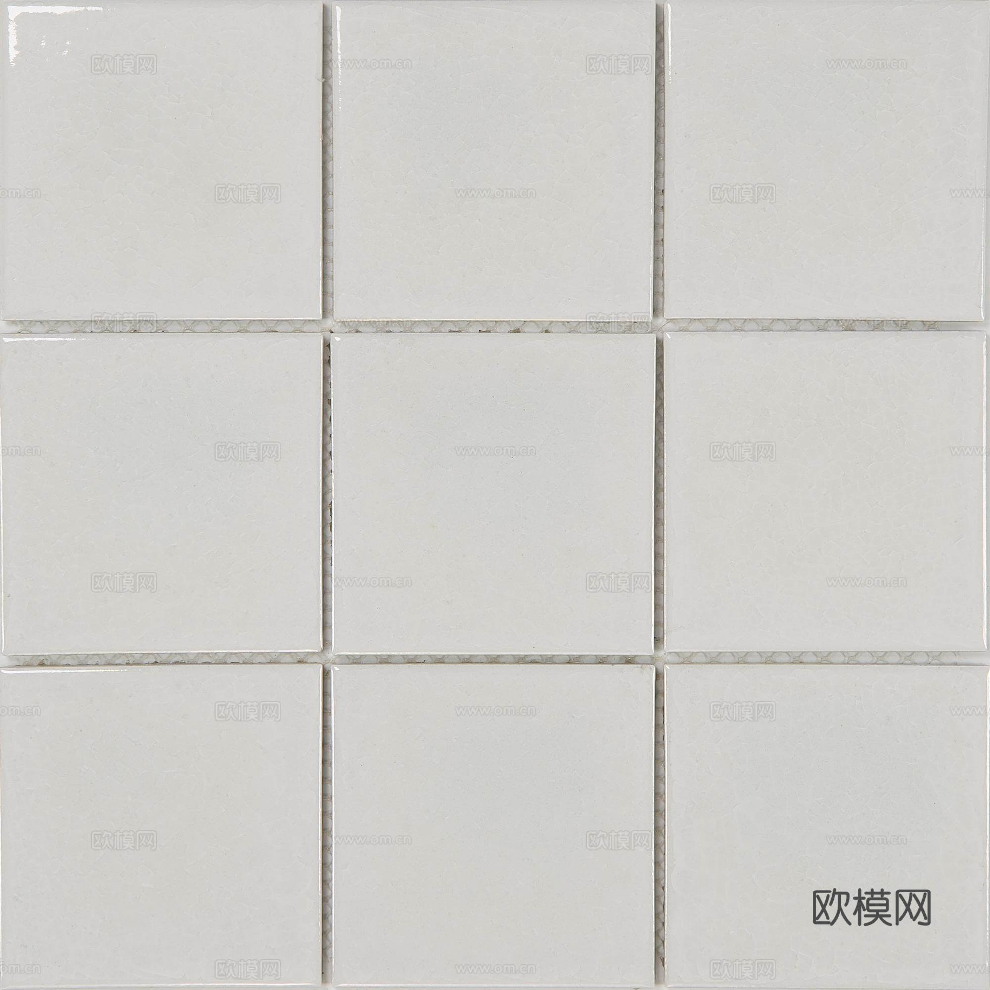 现代新中式石材马赛克_米灰色砂岩瓷砖_浅灰色方格小砖贴图
