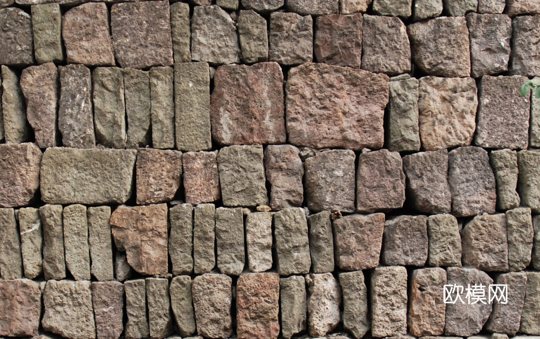 规则自然形态干垒石，毛石墙面33