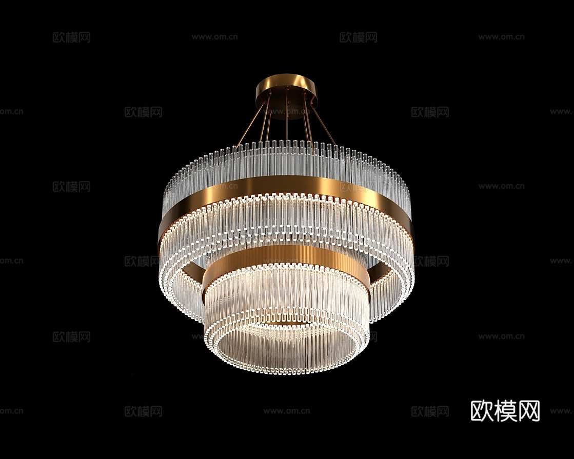 Cloyd 轻奢吊灯3d模型下载（渲染图2）