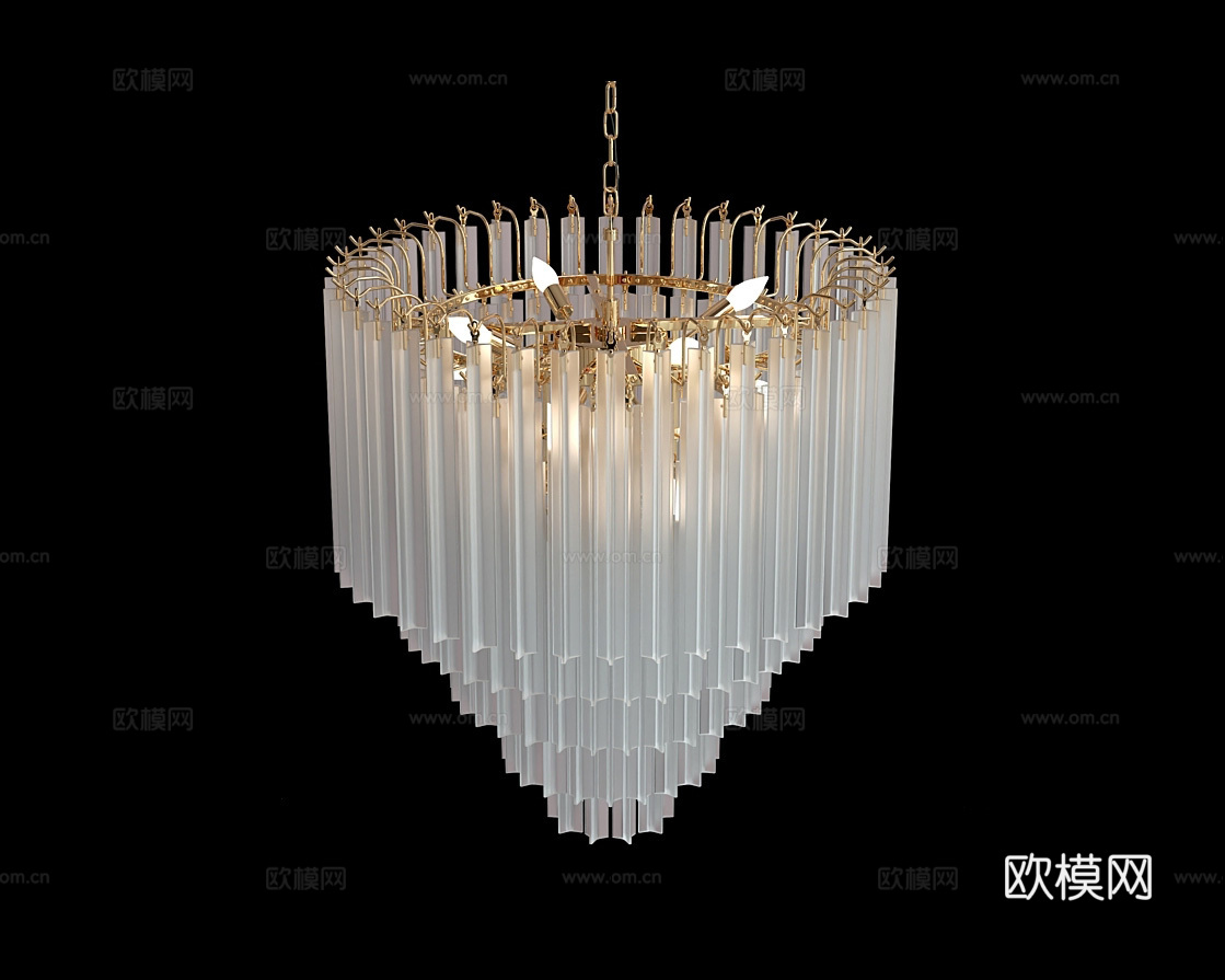 Cloyd 奢华水晶吊灯3d模型下载（渲染图2）