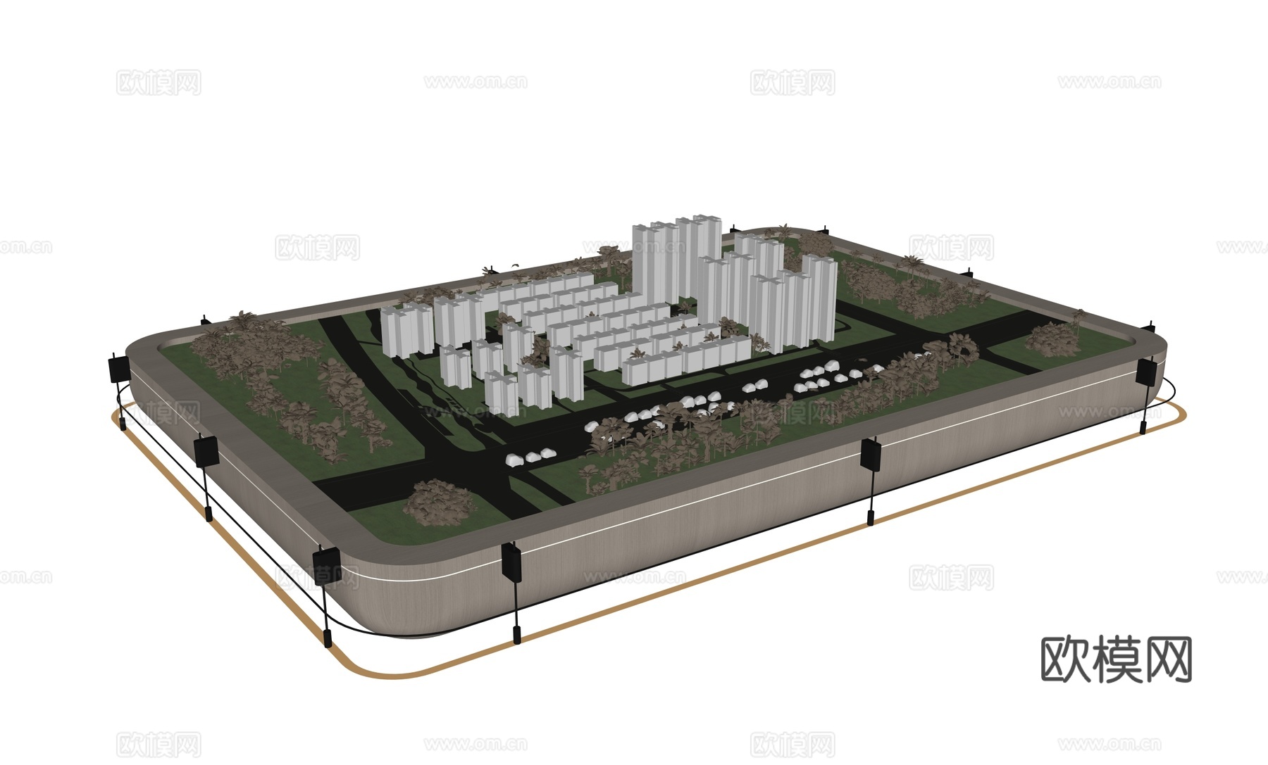 现代售楼沙盘平面su模型