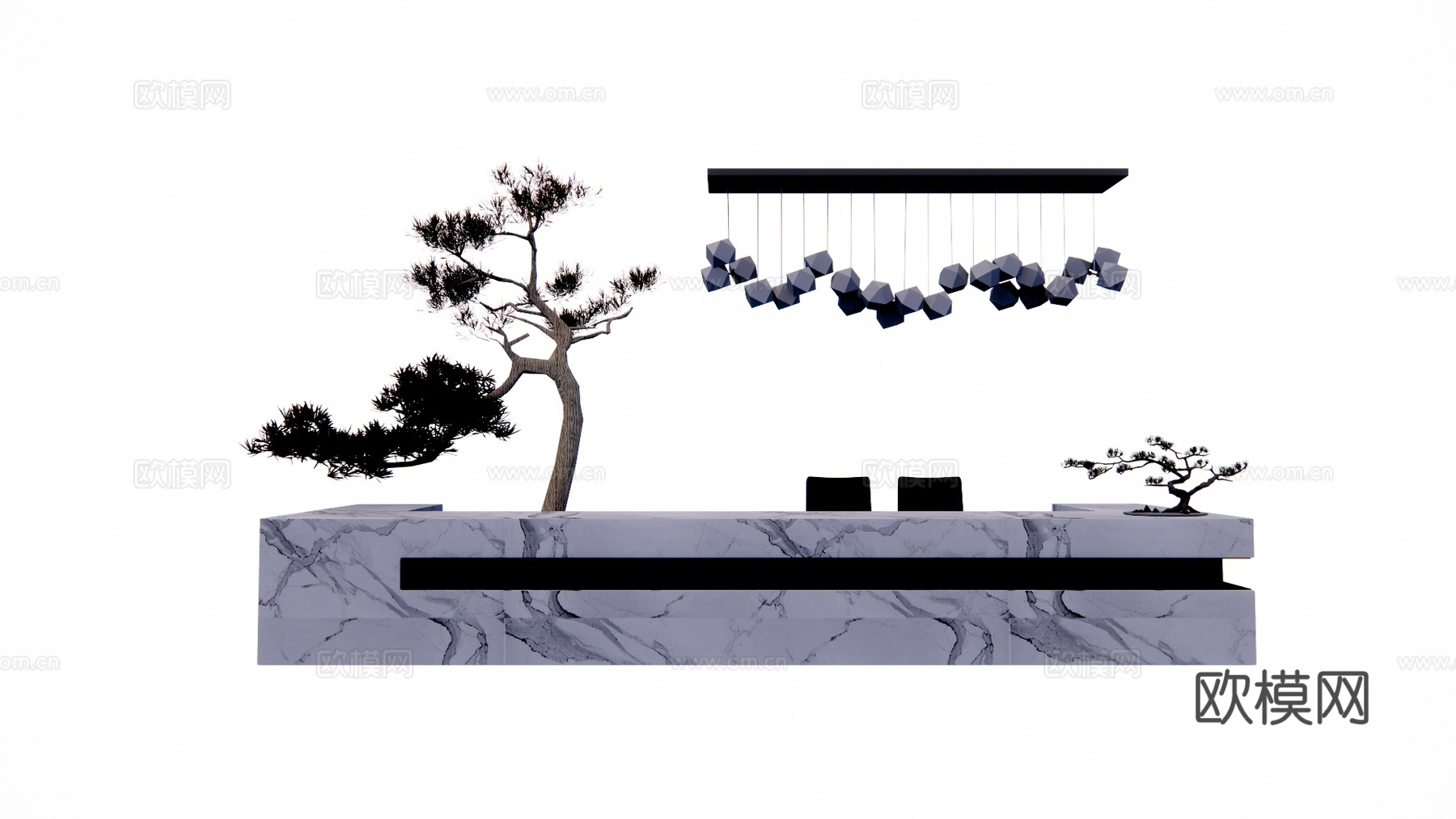 前台接待 办公室 展厅su模型
