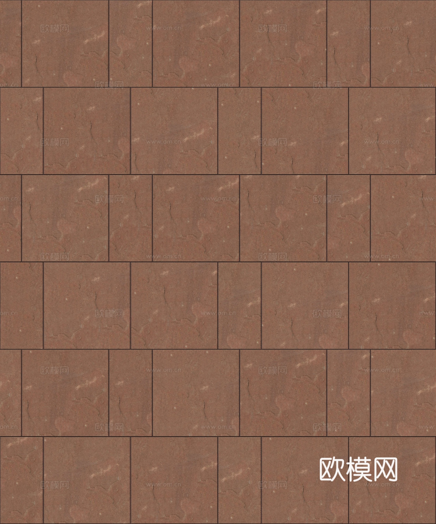 暗红色红色砂岩石板-宽窄间隔错缝9