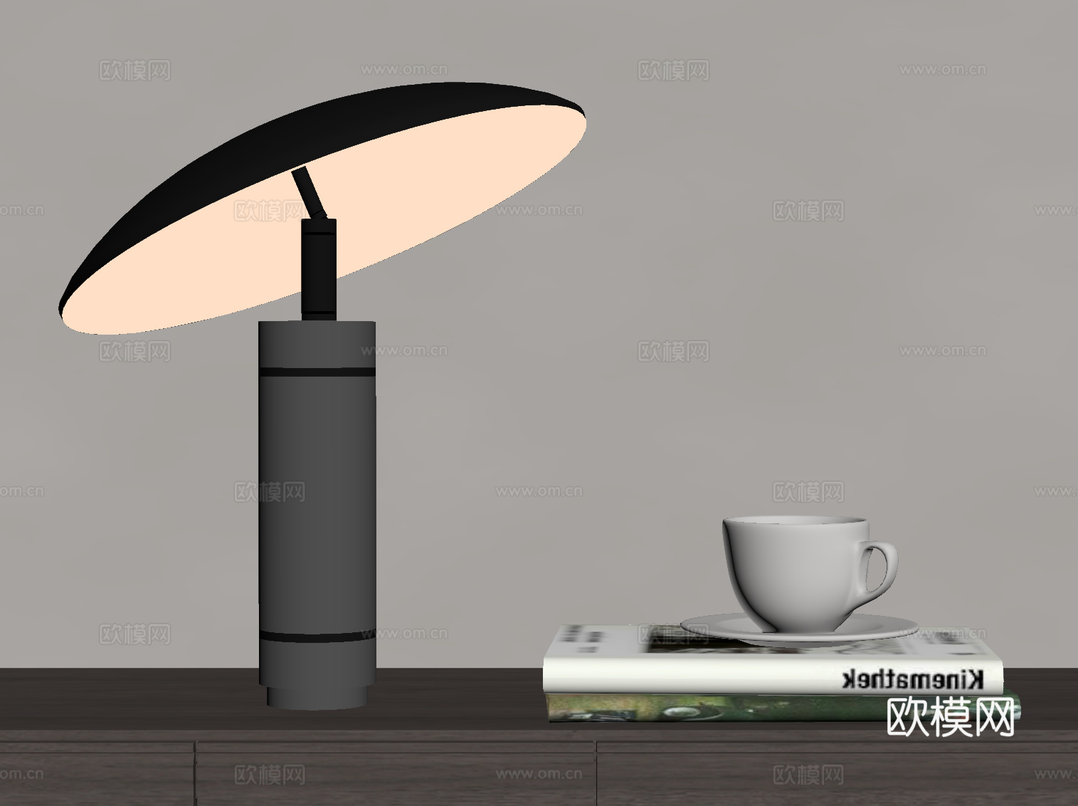 现代意式台灯 床头灯su模型
