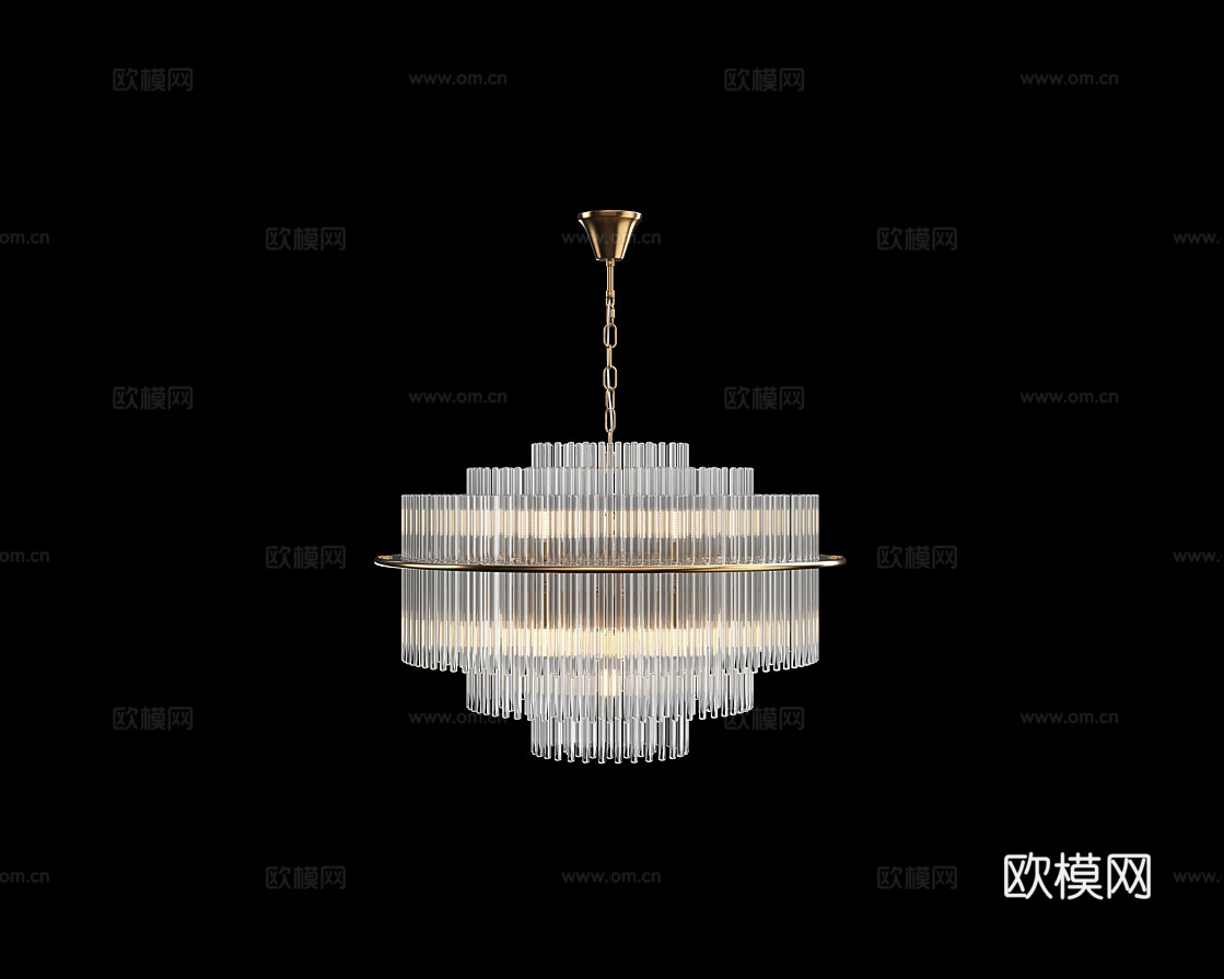 Cloyd 轻奢吊灯3d模型下载（渲染图1）