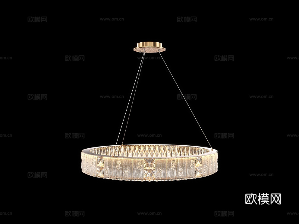 Cloyd 奢华圆形吊灯3d模型下载（渲染图1）