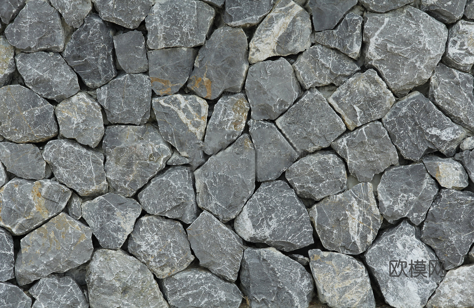 不规则多边形干垒石，自然毛石肌理34 (2)