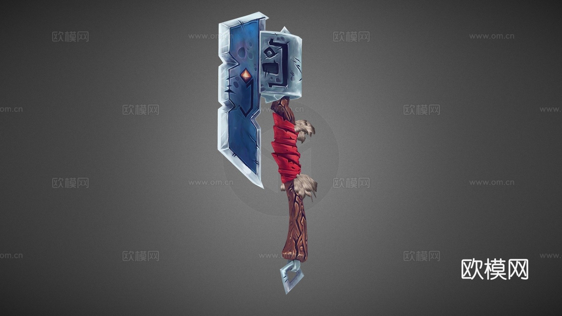 手绘战斧3d模型下载（渲染图1）