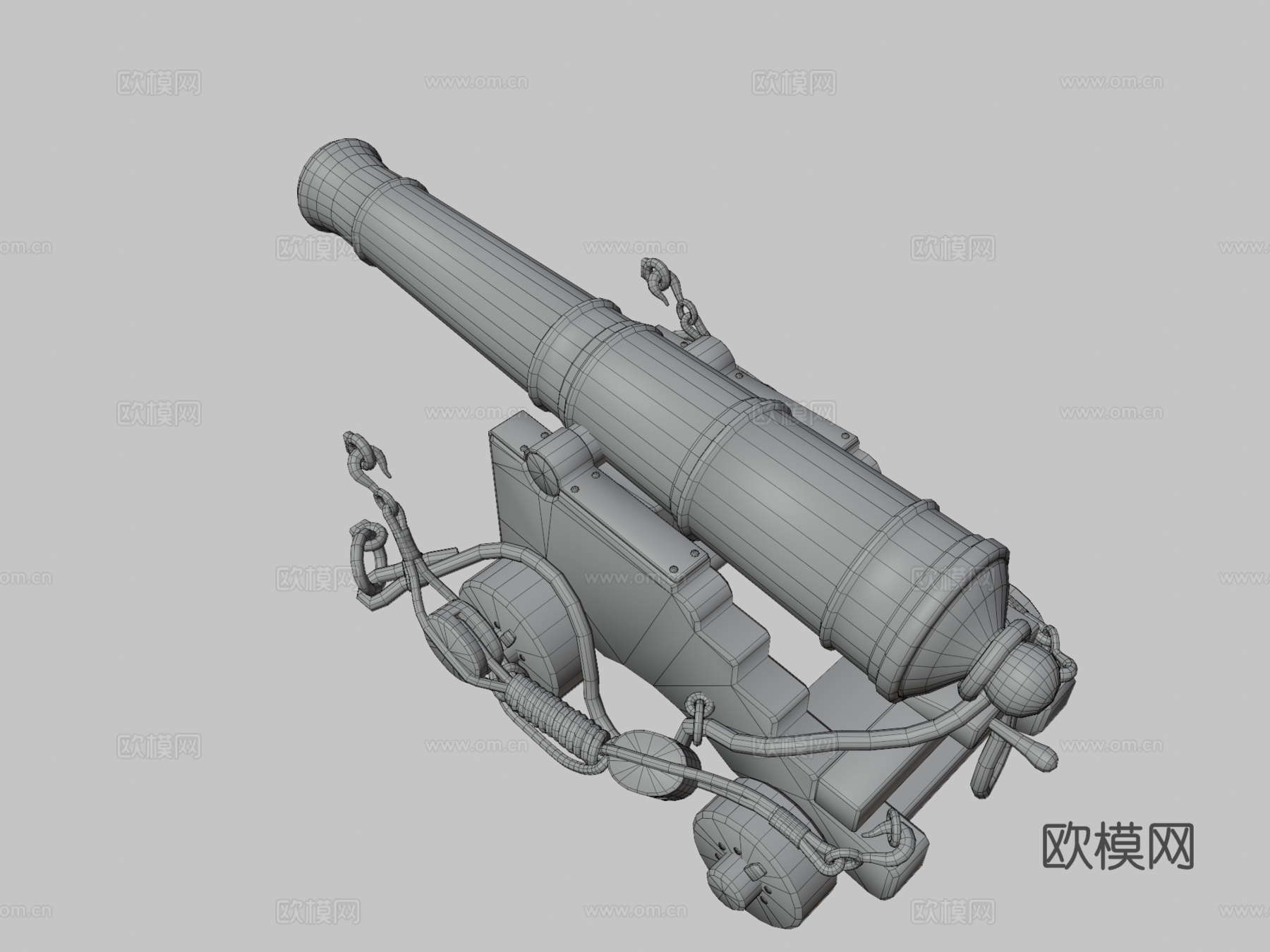 皇家海军加农炮3d模型下载（渲染图3）