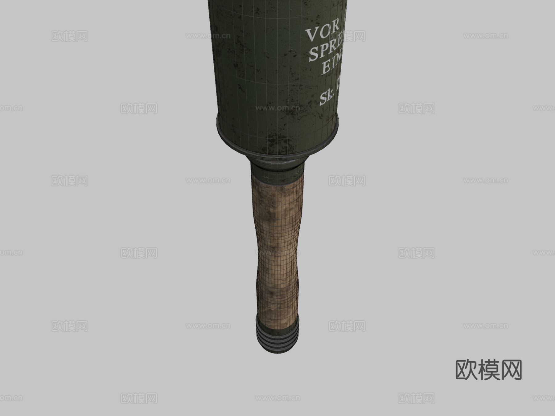 木柄手榴弹3d模型下载（渲染图2）