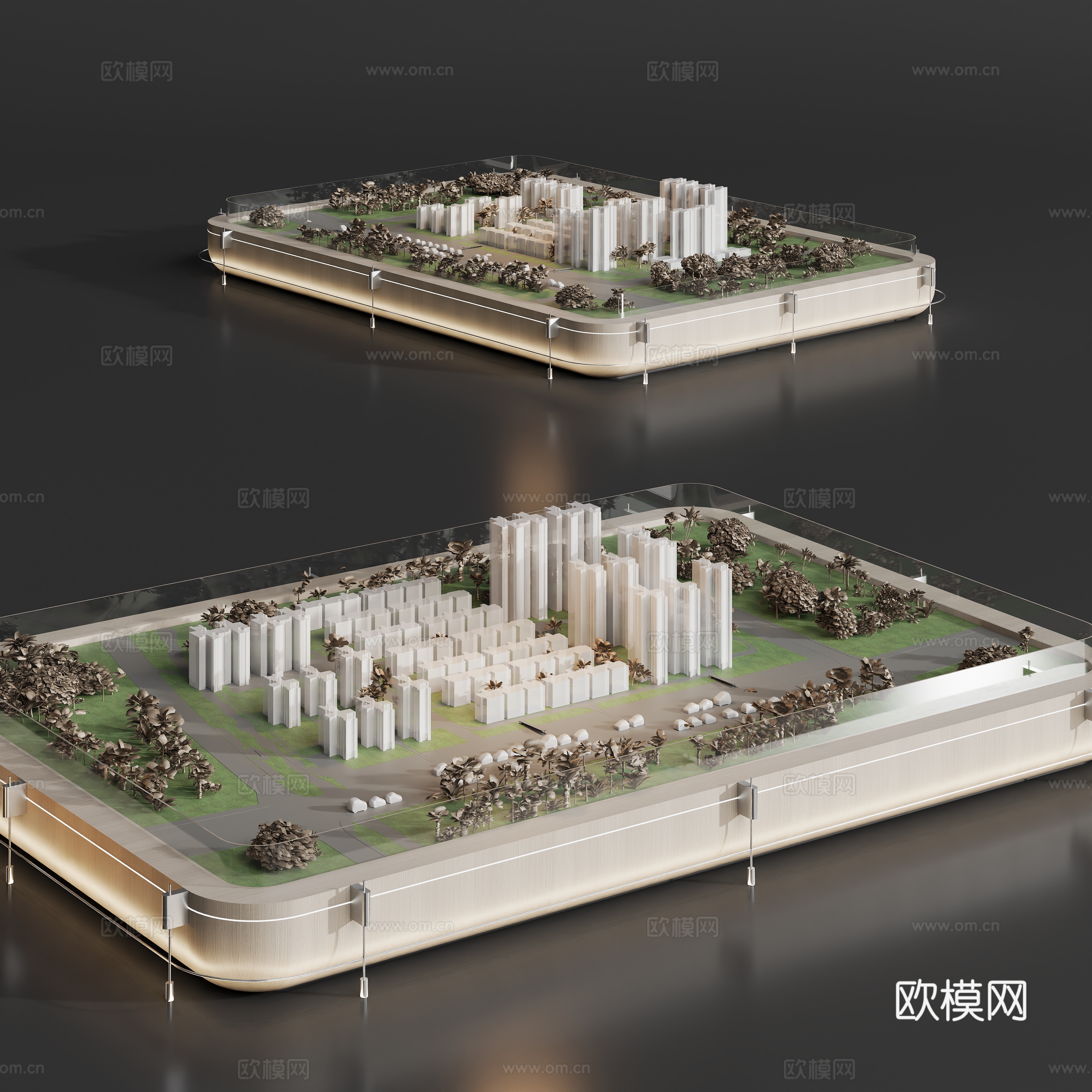 现代售楼沙盘平面3d模型下载