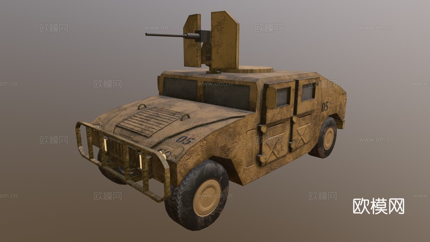 军用悍马3d模型下载（渲染图1）