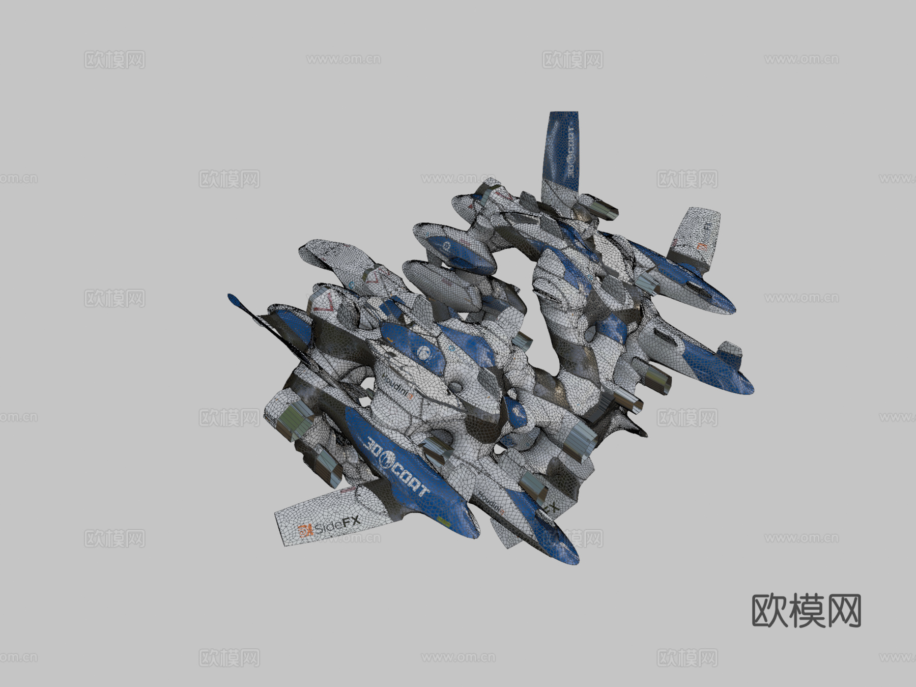 程序化硬表面建模测试9.733d模型下载（渲染图2）