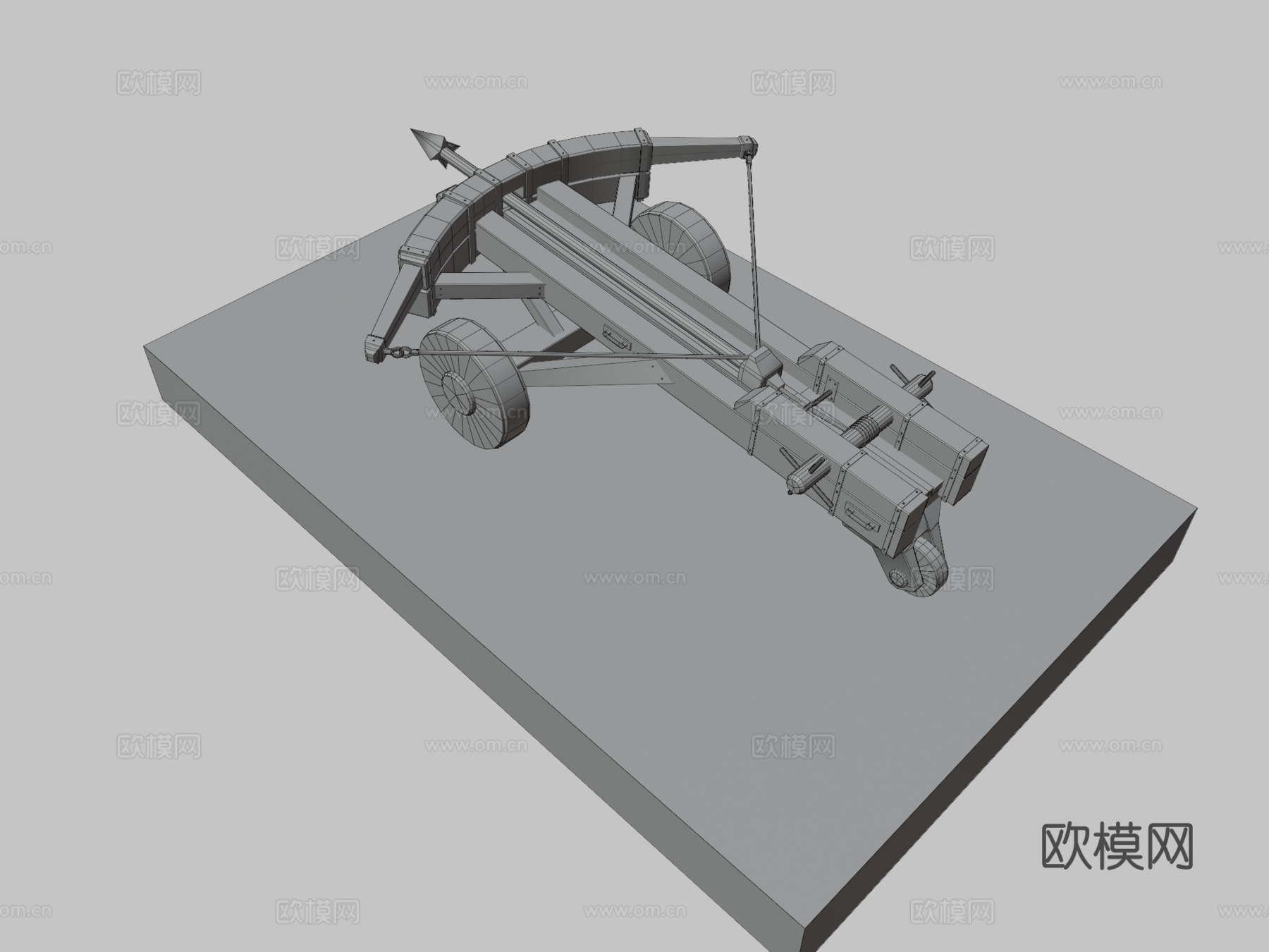 弩炮3d模型下载（渲染图3）