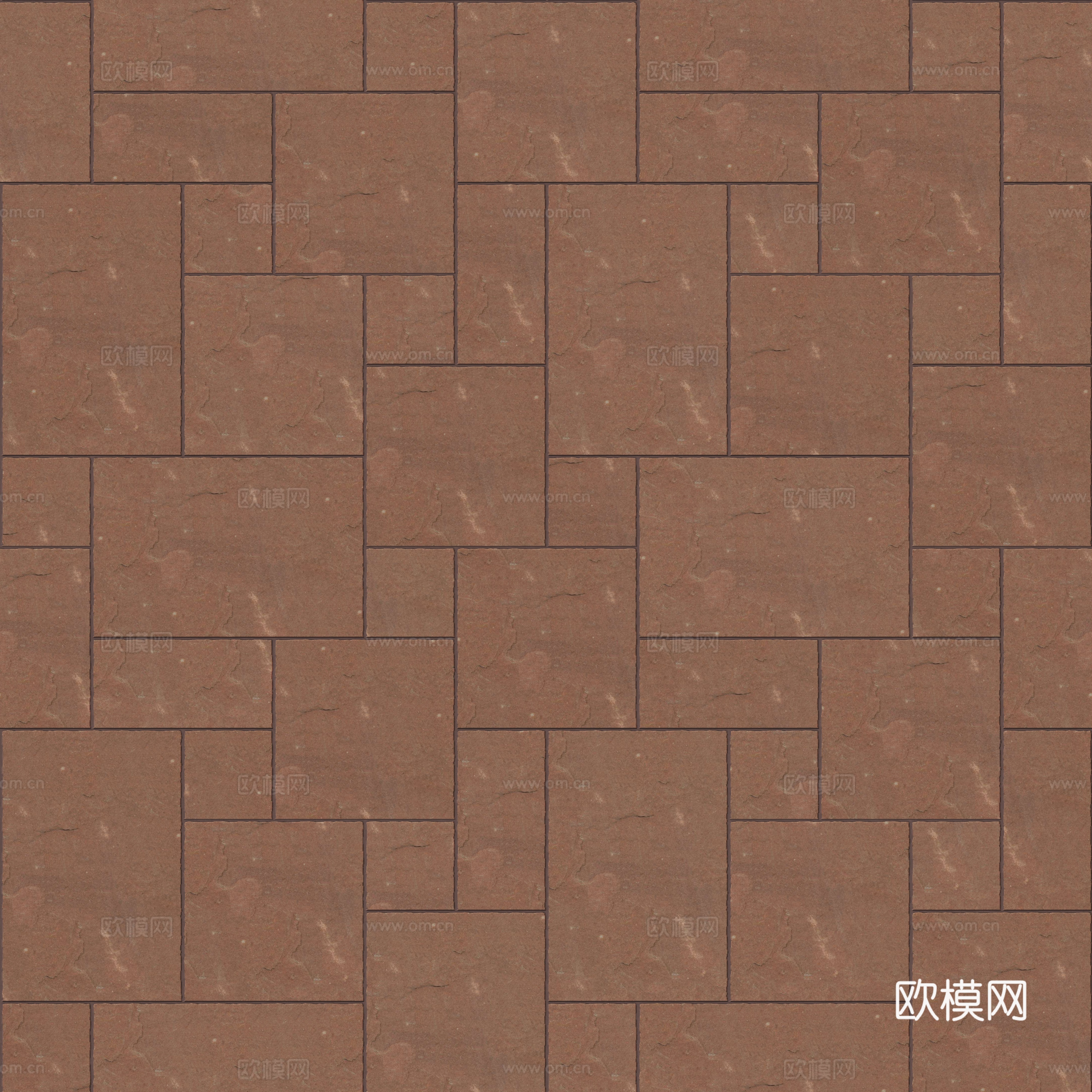 暗红色红色砂岩石板-大小错拼错缝5