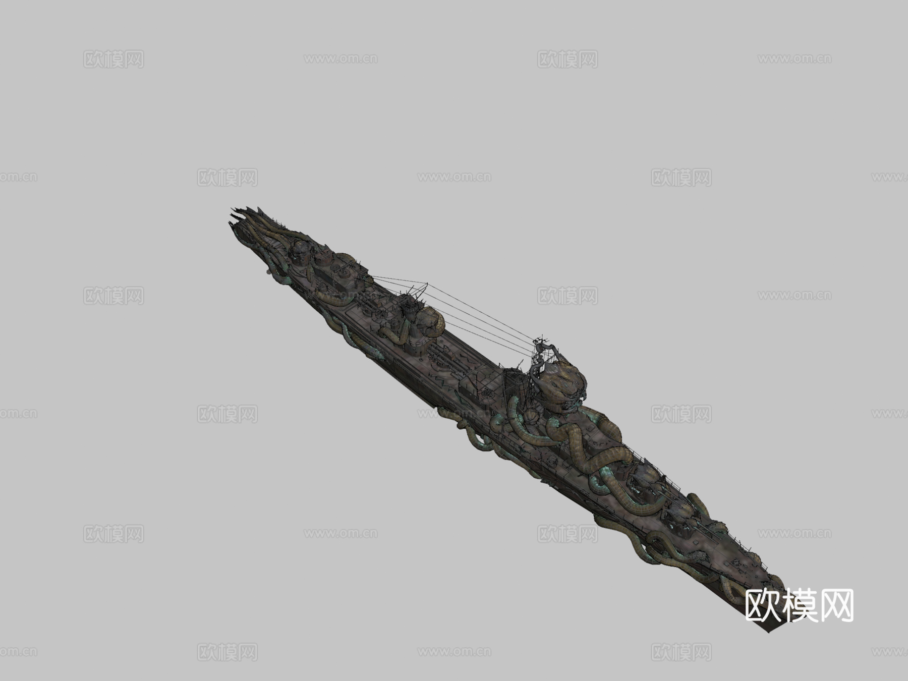 剃刀蠕虫3d模型下载（渲染图2）