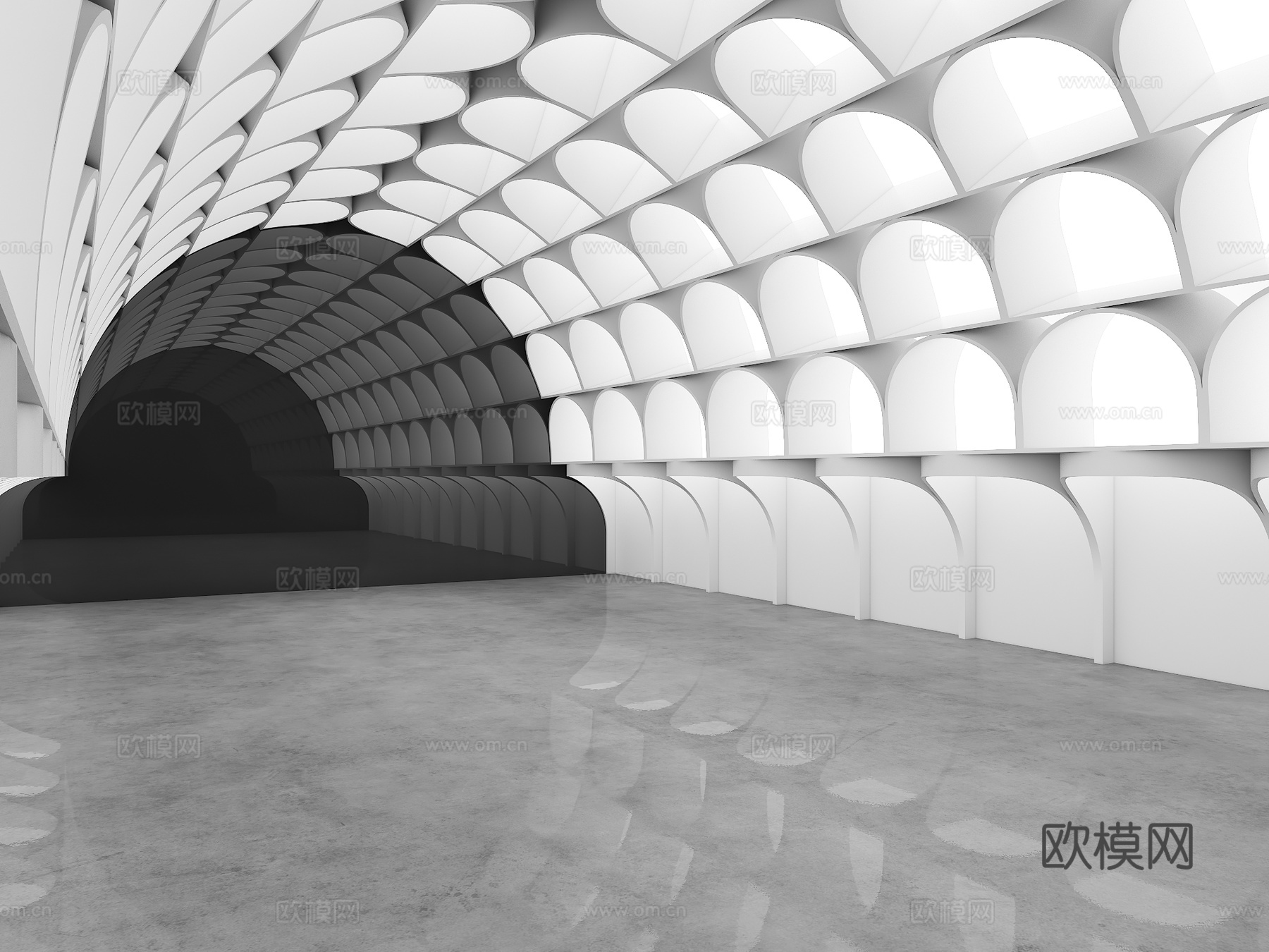 现代异形吊顶 过道吊顶 博物馆吊顶 工装吊顶 商业吊顶 亚克su模型