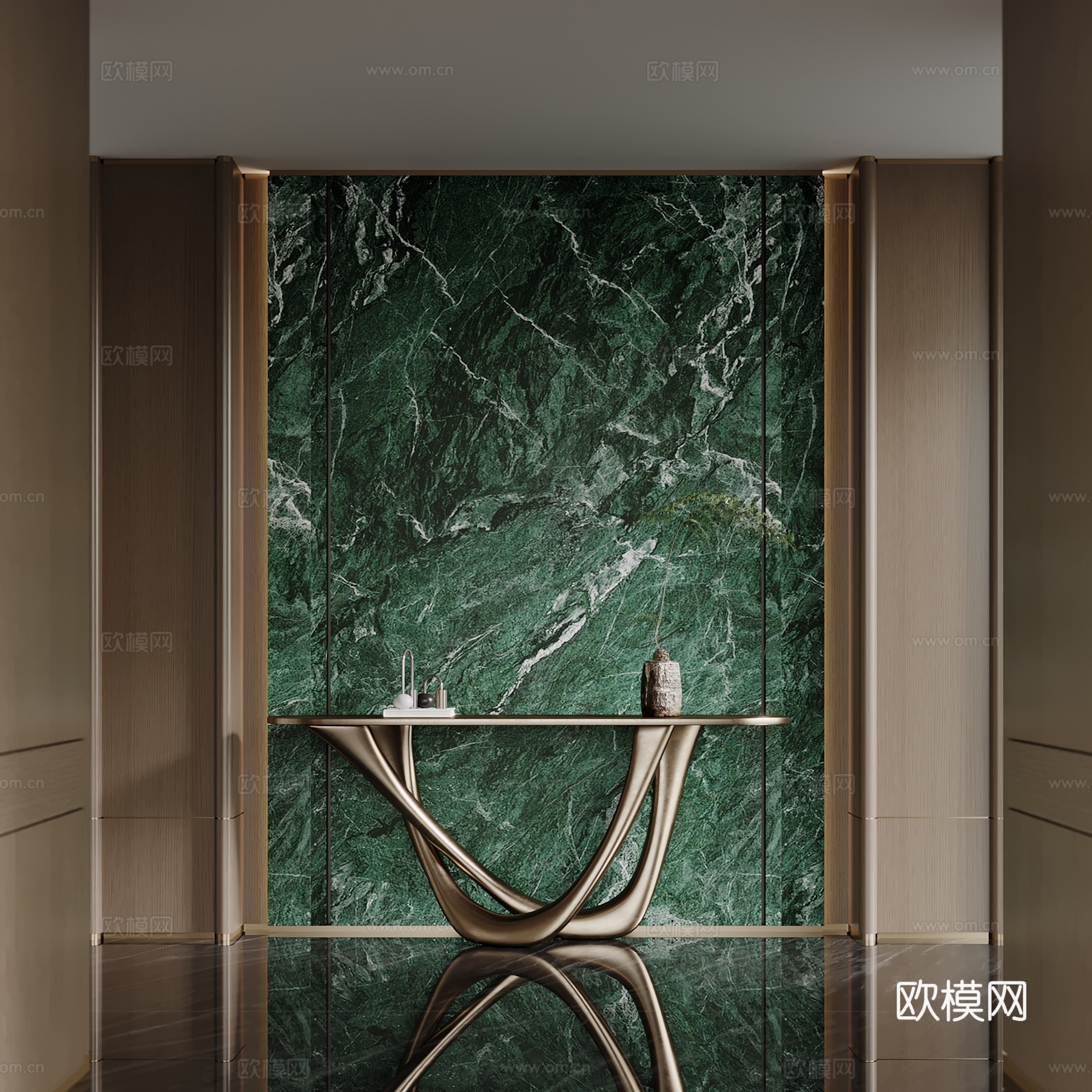 现代玄关 条案 边几su模型