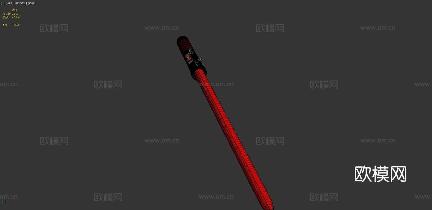 红色光剑3d模型下载（渲染图4）