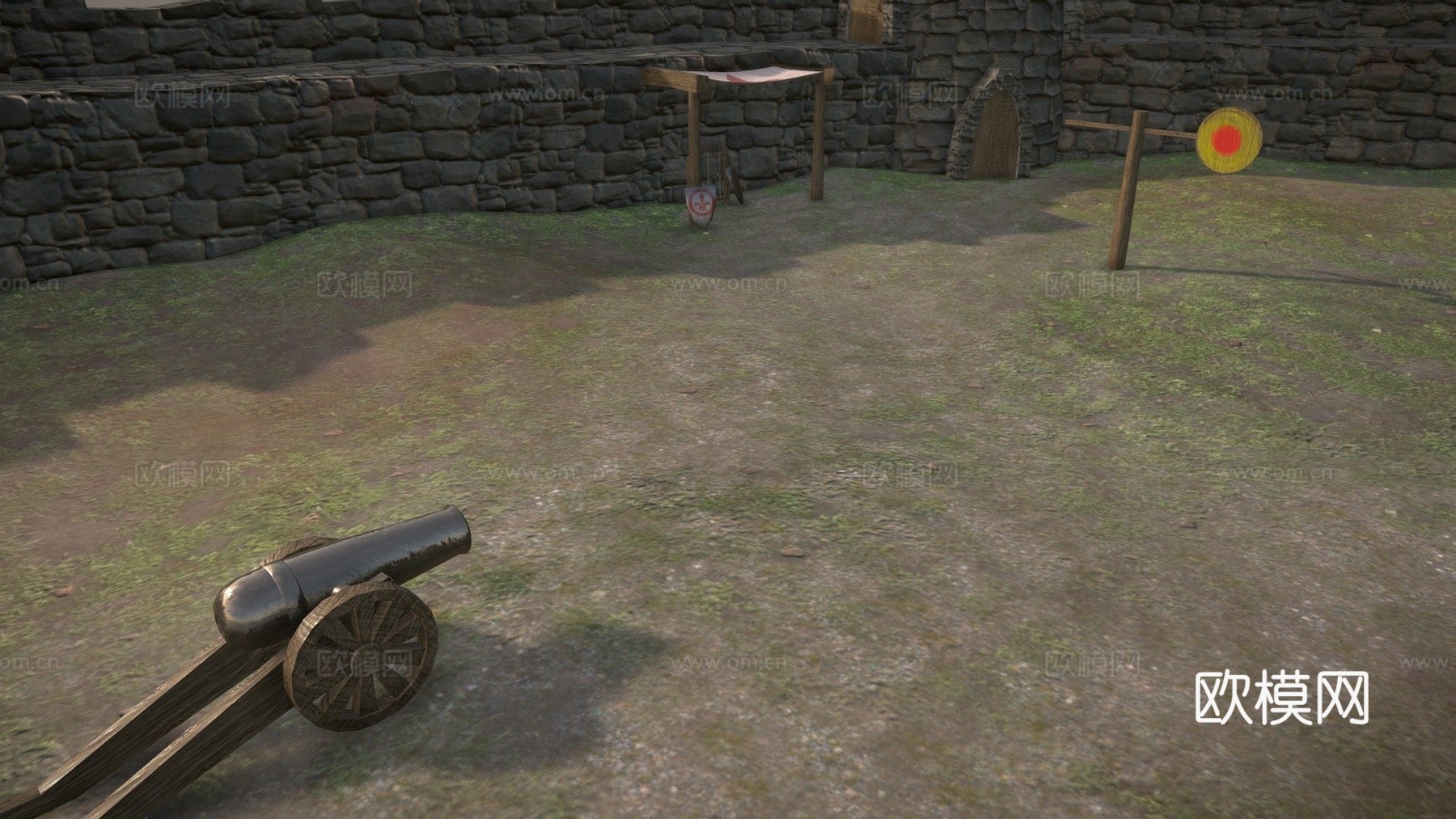 加农炮3d模型下载（渲染图1）