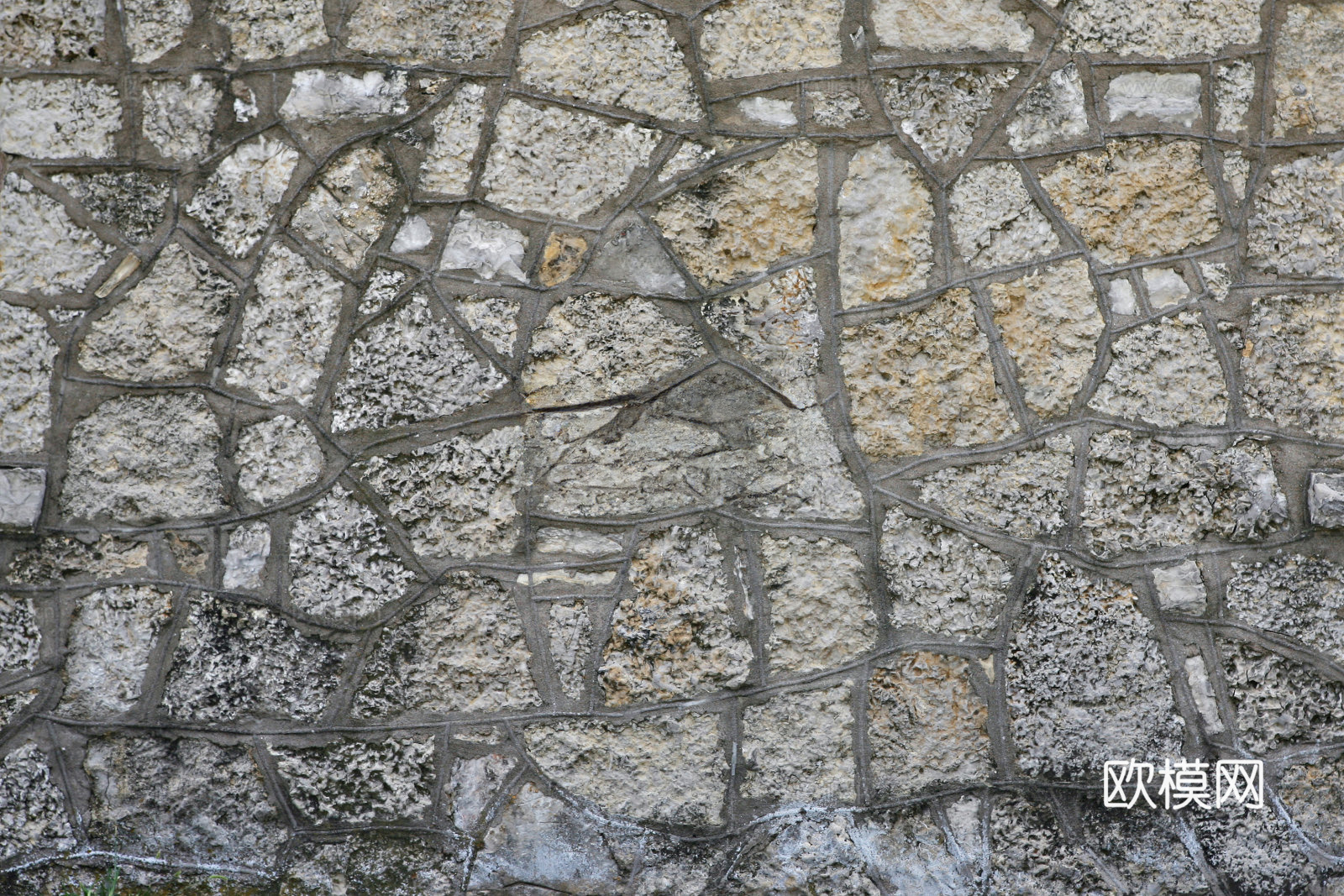 不规则多边形干垒石，自然毛石肌理65