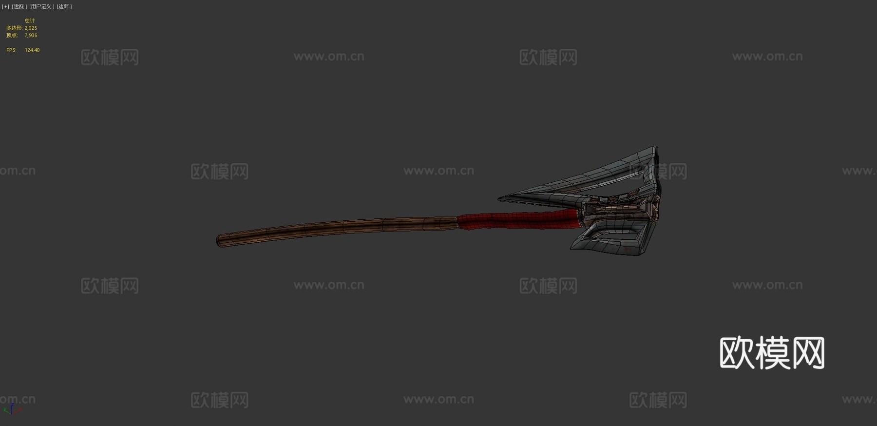 死亡猎手巨斧第三阶3d模型下载（渲染图4）