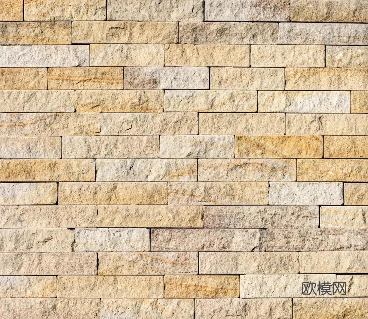 规则矩形形态干垒石，毛石墙面35