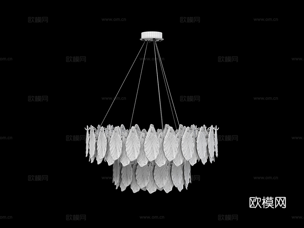 Cloyd 轻奢叶子吊灯3d模型下载（渲染图3）